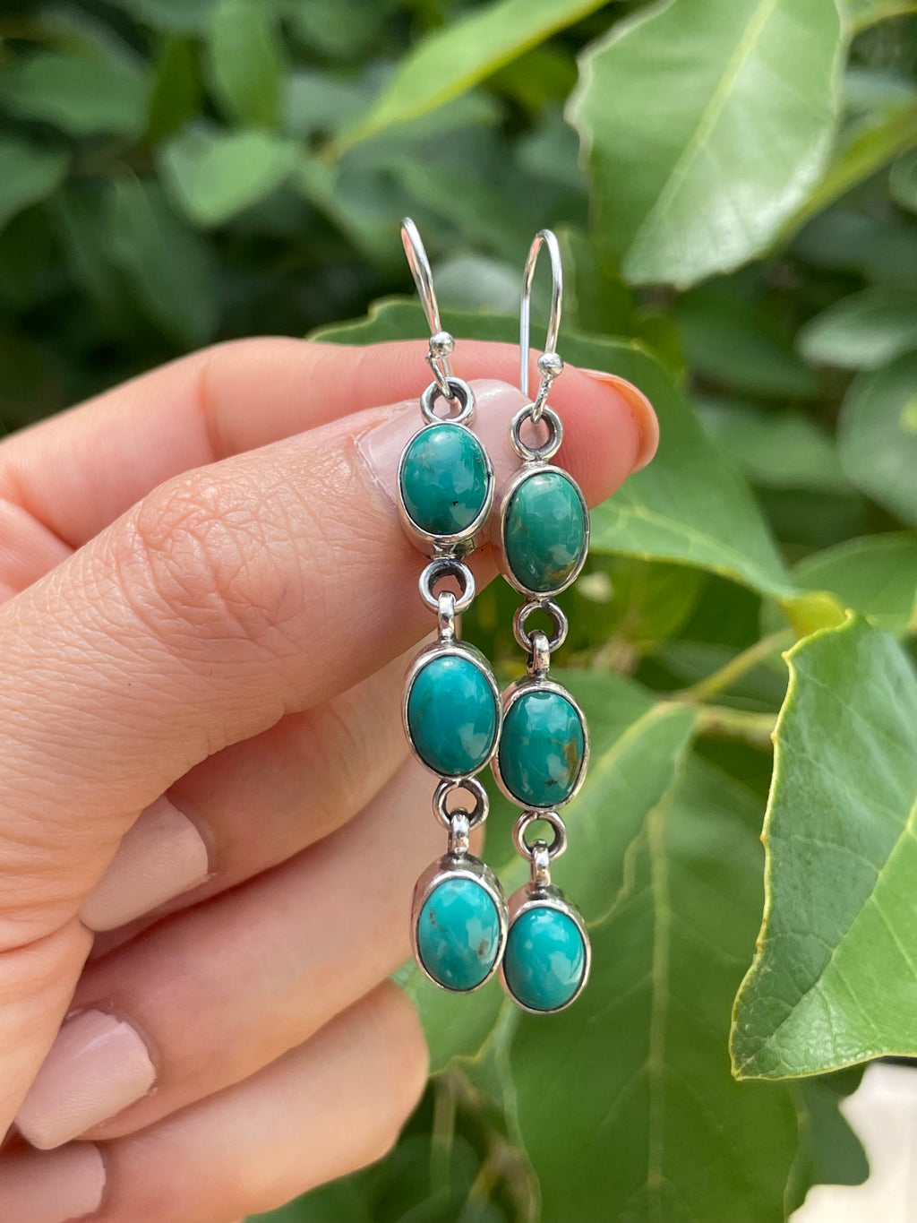 Kingman Turquoise Hook Earrings | 925 Sterling Silver D186
