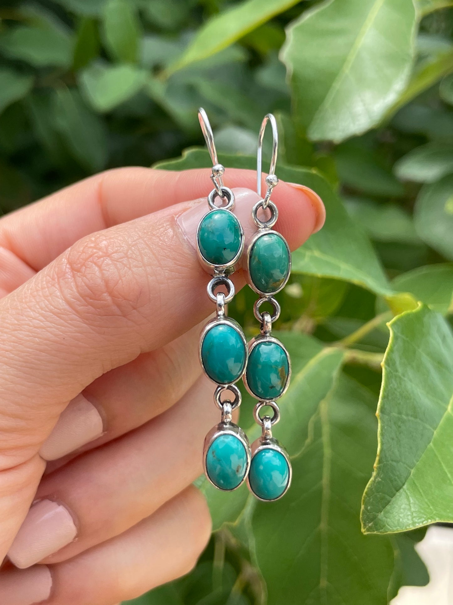 Kingman Turquoise Hook Earrings | 925 Sterling Silver D186