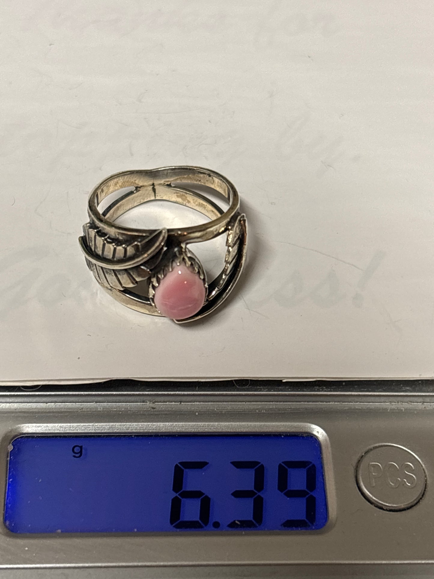 Pink Conch Ring Size 8 | 925 Sterling Silver C876