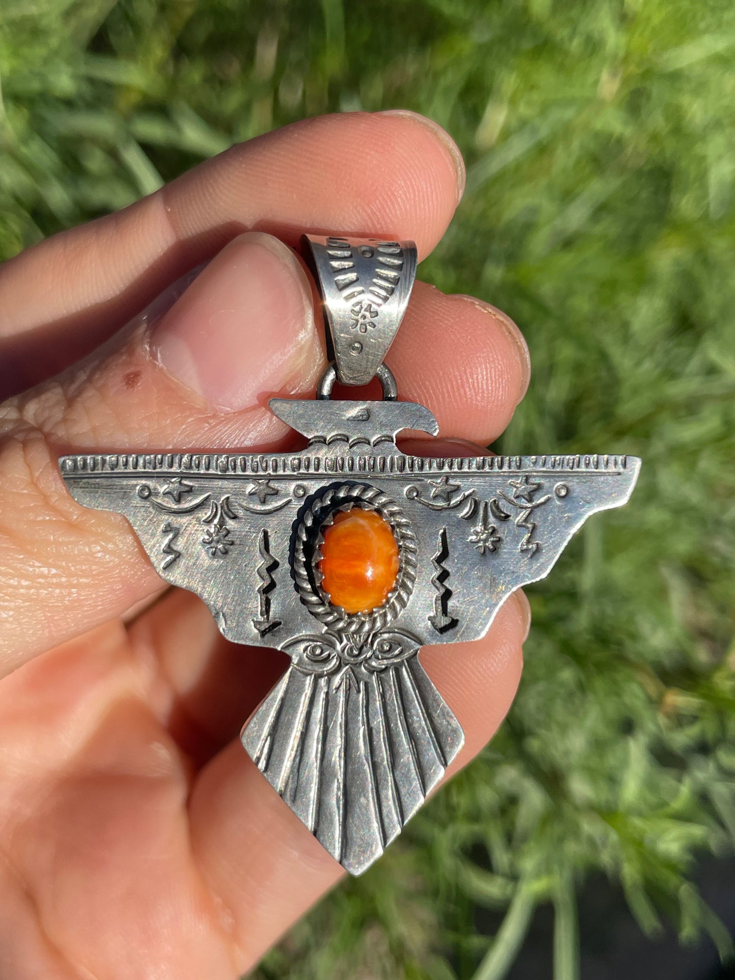 Spiny Oyster Thunderbird Pendant | 925 Sterling Silver B906