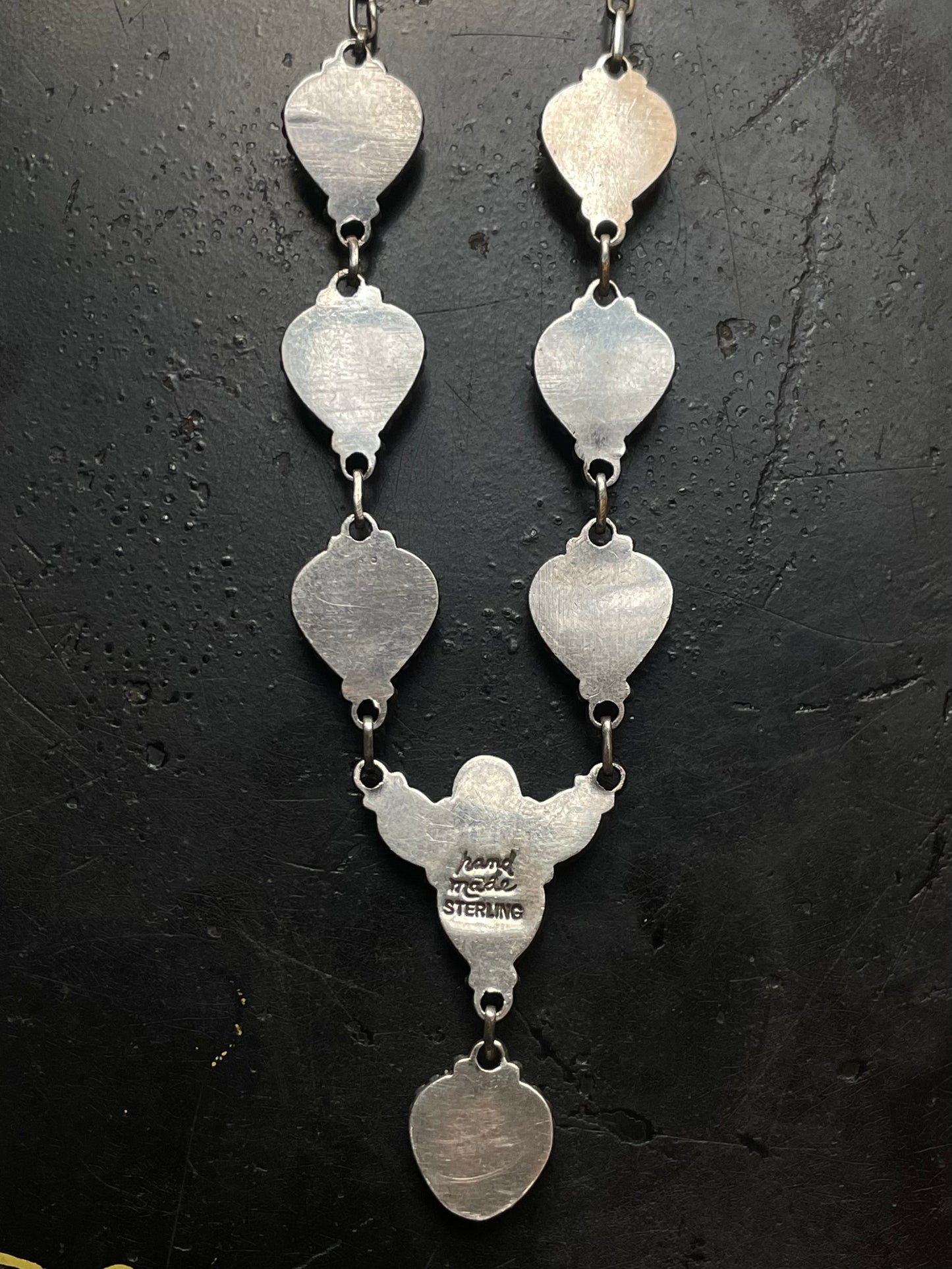 Kingman Turquoise Heart Lariat Necklace | 925 Sterling Silver G413