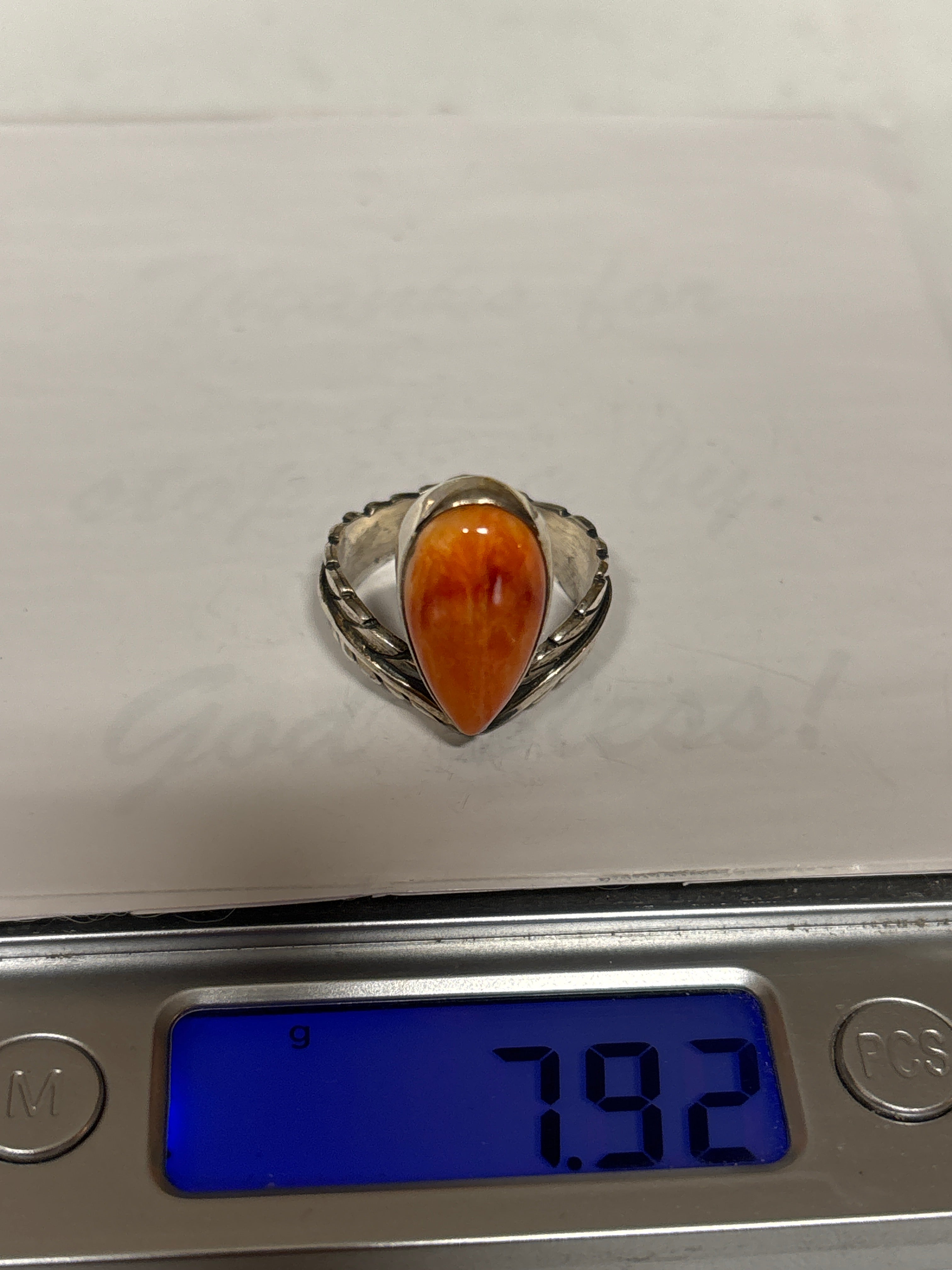 Spiny Oyster Feather Ring Size 9 | 925 Sterling Silver C929