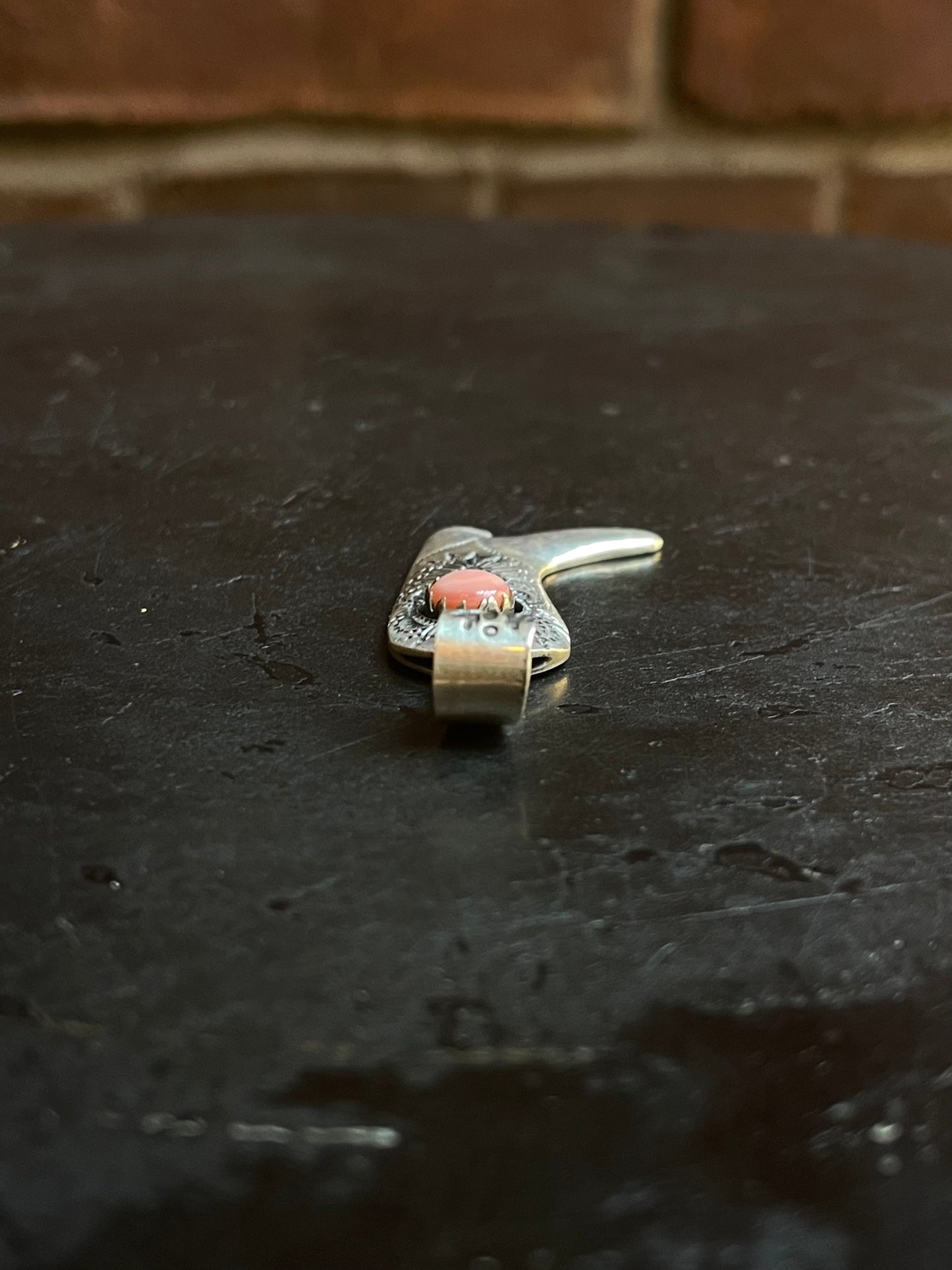 Pink Conch Cowboy Boot Pendant | Sterling Silver G452