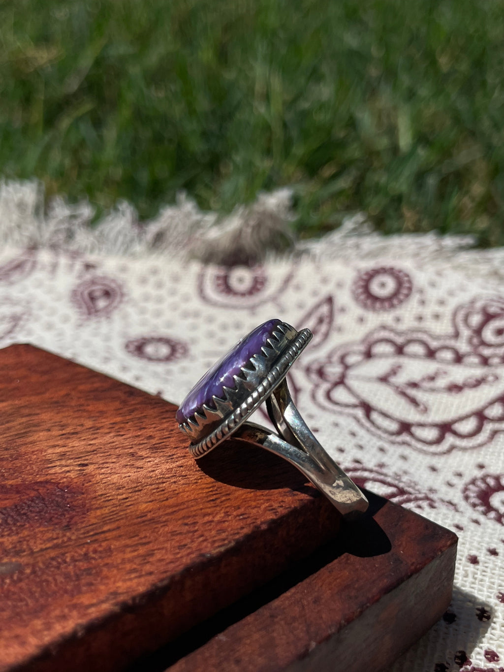 Charoite Ring Size 6.5| 925 Sterling Silver D294