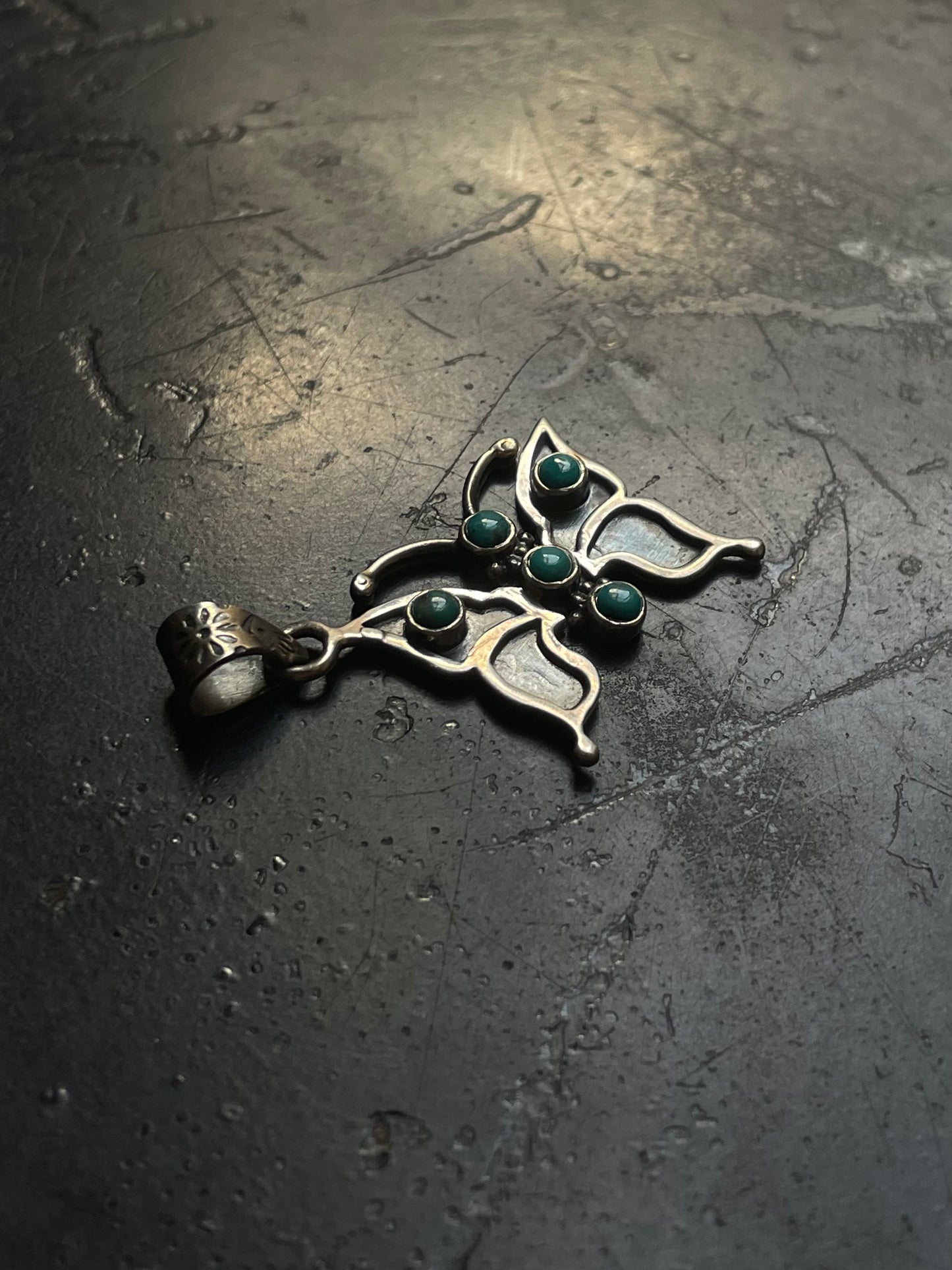 Turquoise Butterfly Pendant | Sterling Silver G415