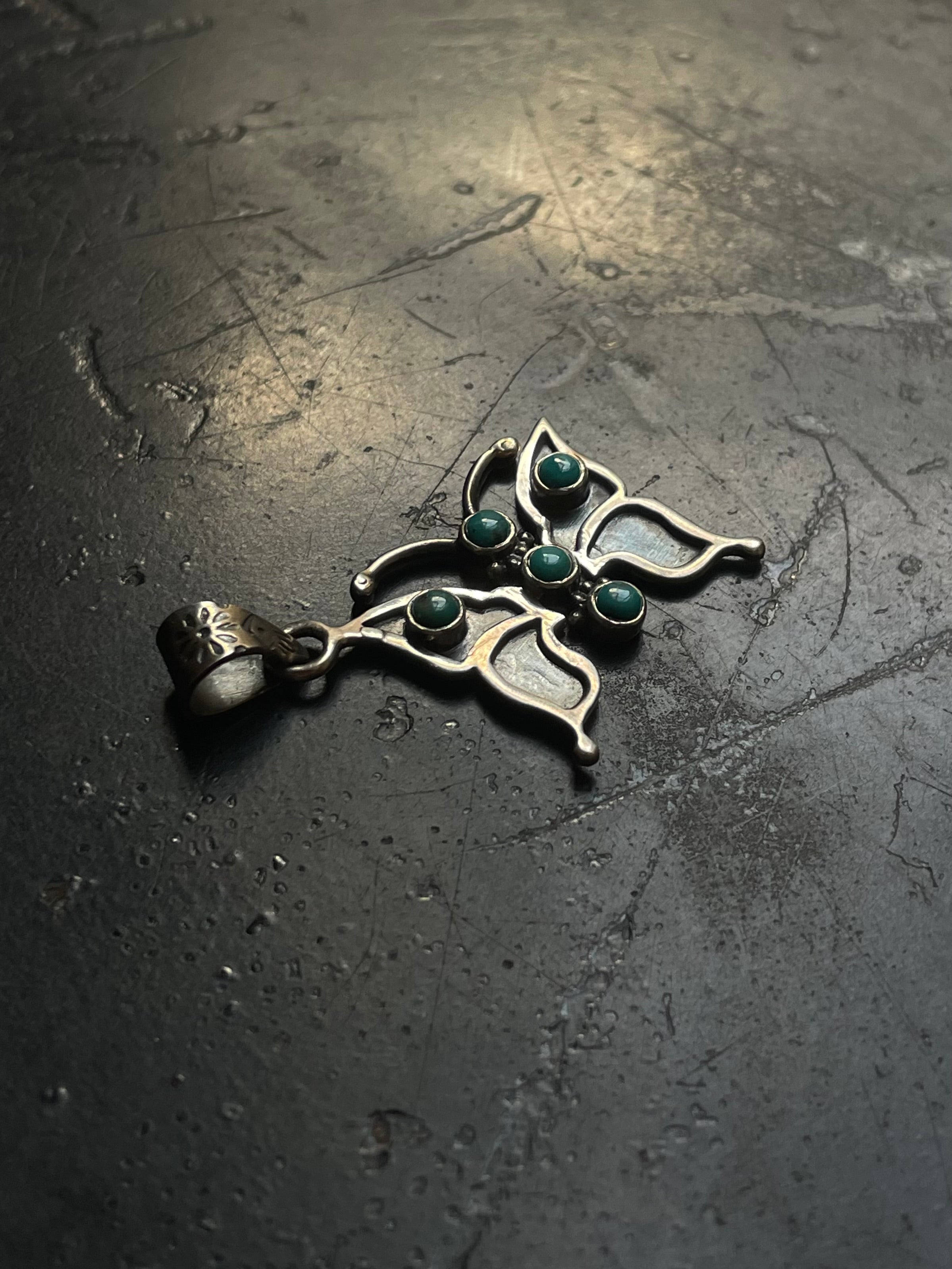 Turquoise Butterfly Pendant | Sterling Silver G415