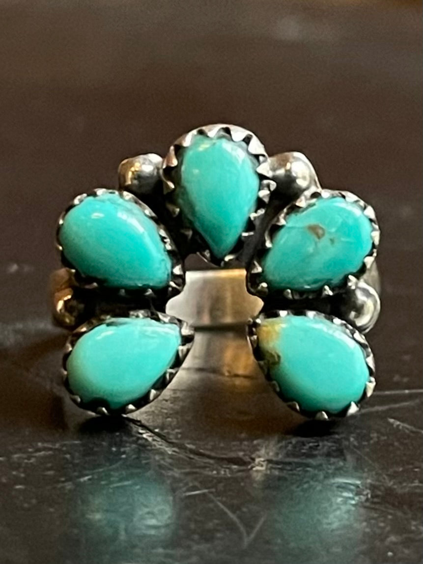 Kingman Turquoise Naja Ring Size 8 | 925 Sterling Silver G492