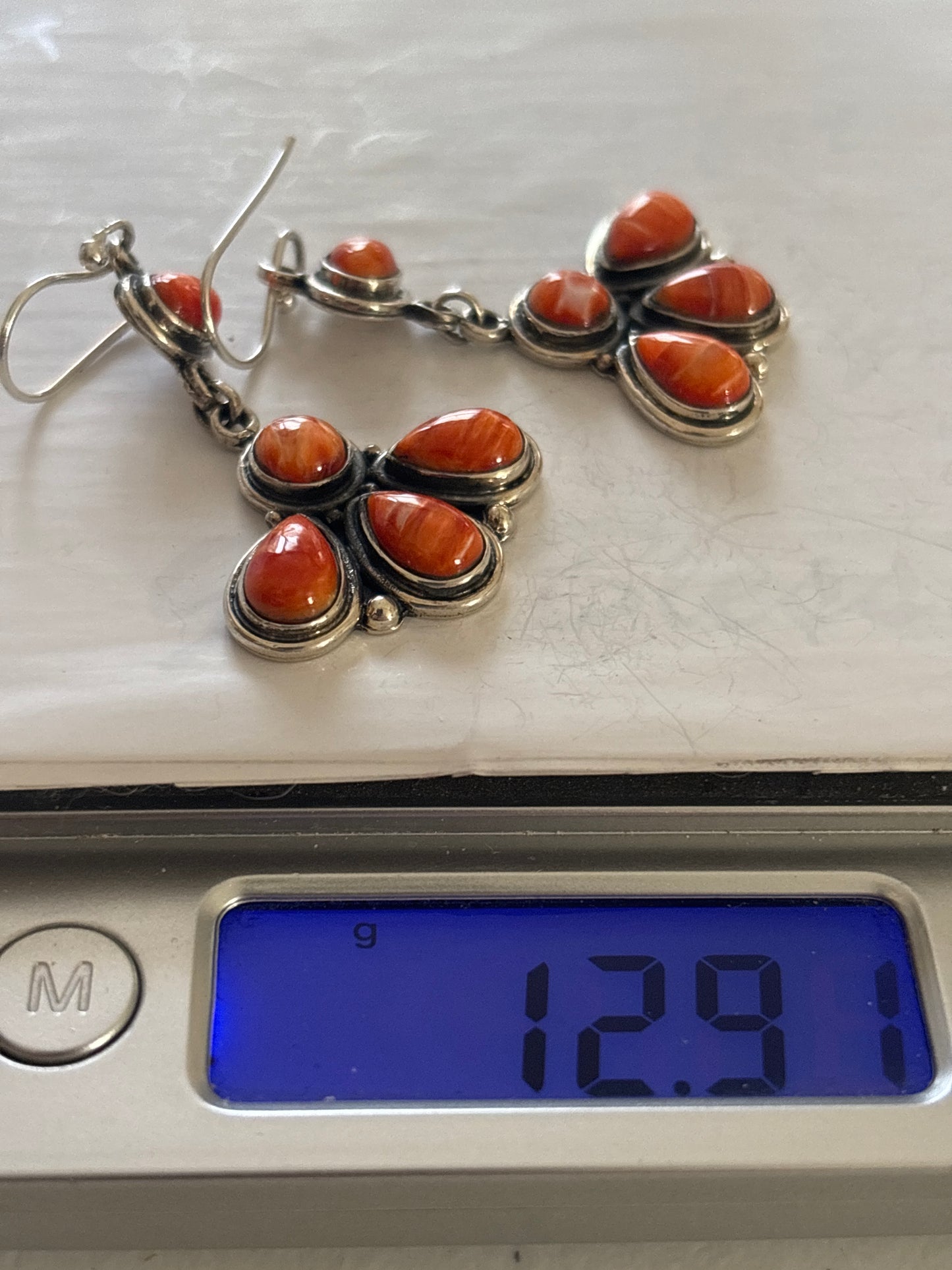 Spiny Oyster Cluster Dangle Earrings | 925 Sterling Silver C975