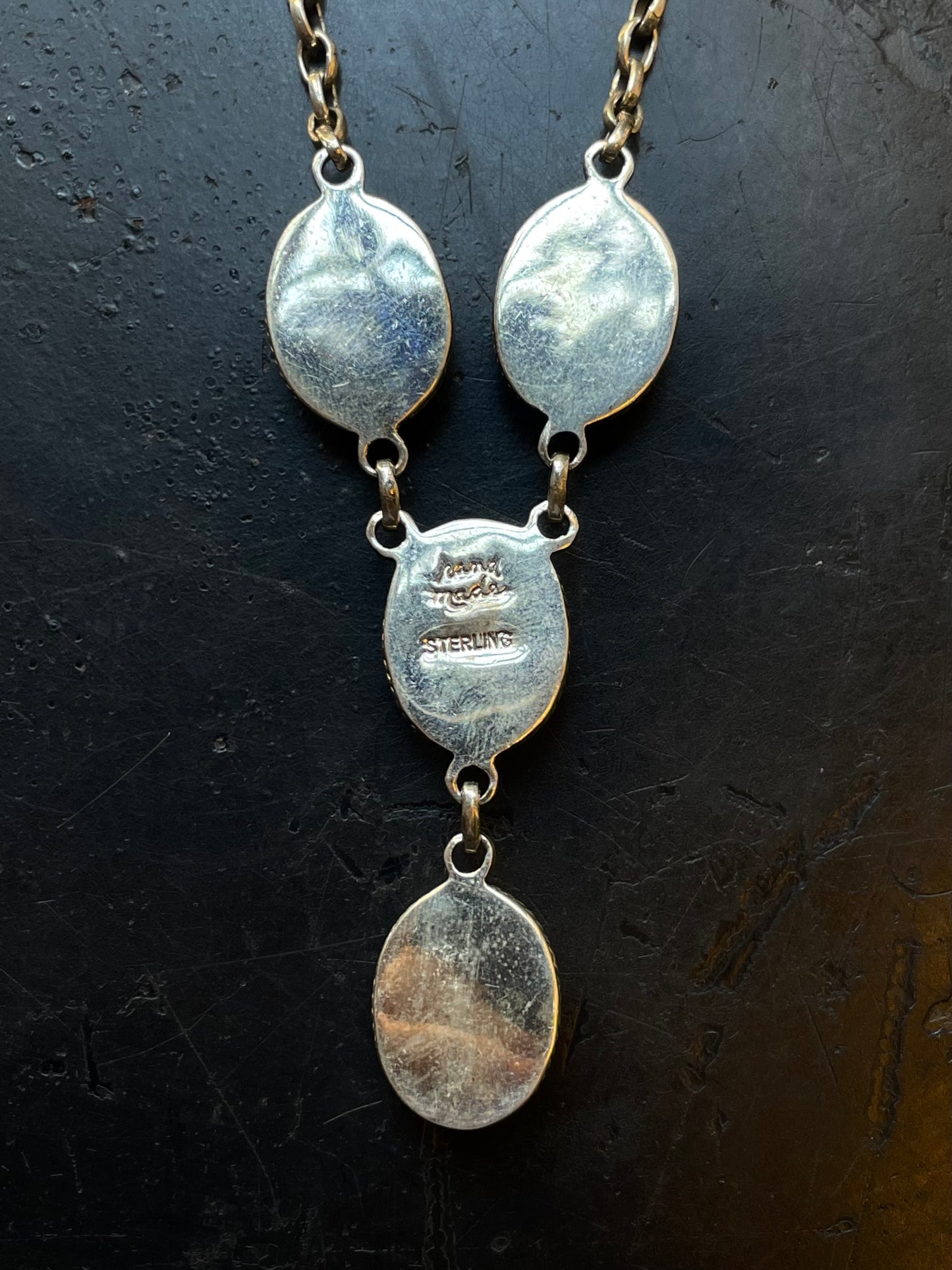 Pink Conch Oval Drop Necklace | Sterling Silver E825