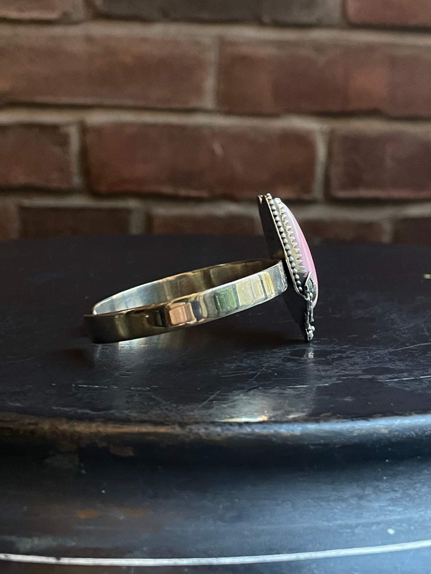 Pink Conch Teardrop Butterfly Floral Cuff | 925 Sterling Silver E498