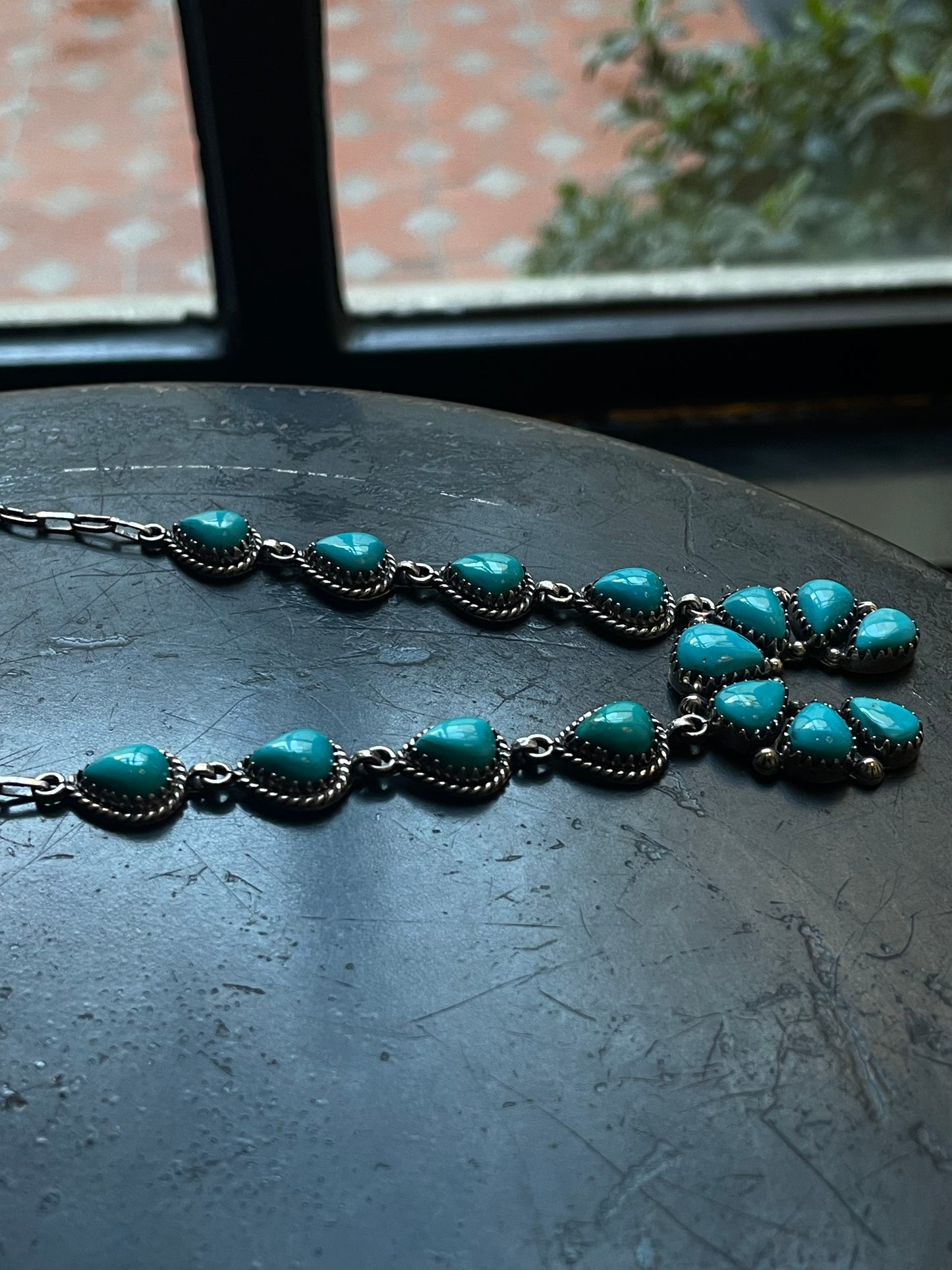 Kingman Turquoise Naja Necklace | 925 Sterling Silver E608