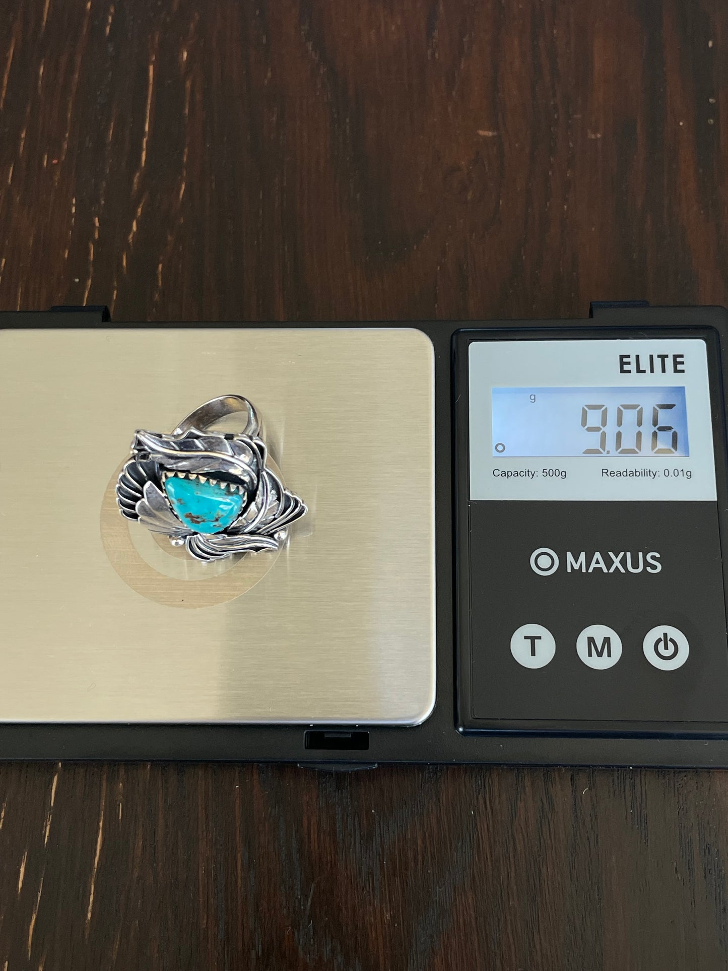 Turquoise Feather Ring Size 7 | Sterling Silver E870