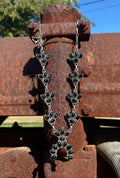 Black Onyx Naja Lariat Necklace | Sterling Silver G333