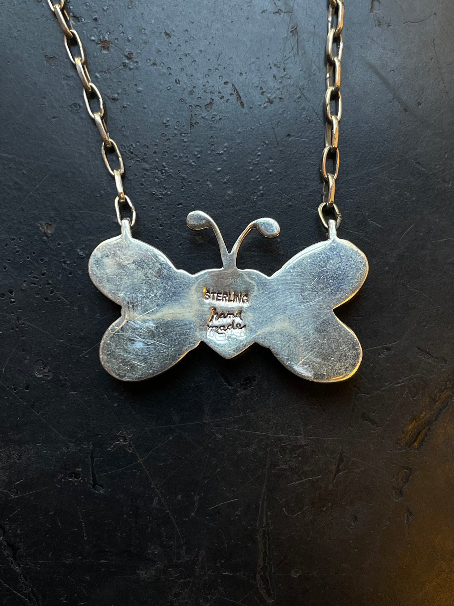 Pink Conch Butterfly Necklace | Sterling Silver E826