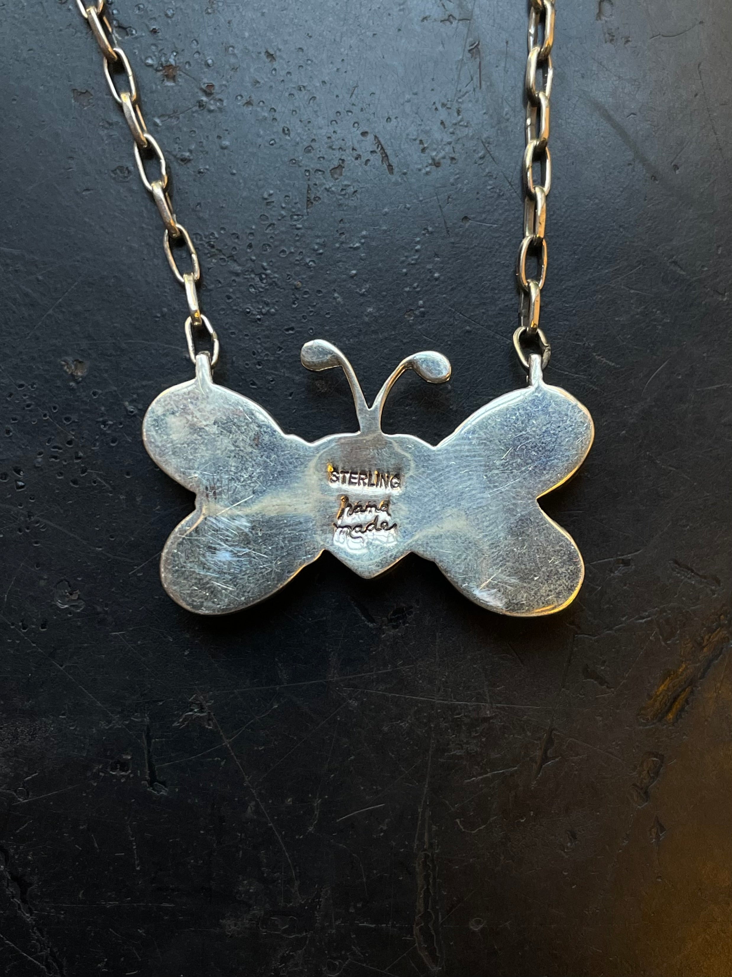 Pink Conch Butterfly Necklace | Sterling Silver E826