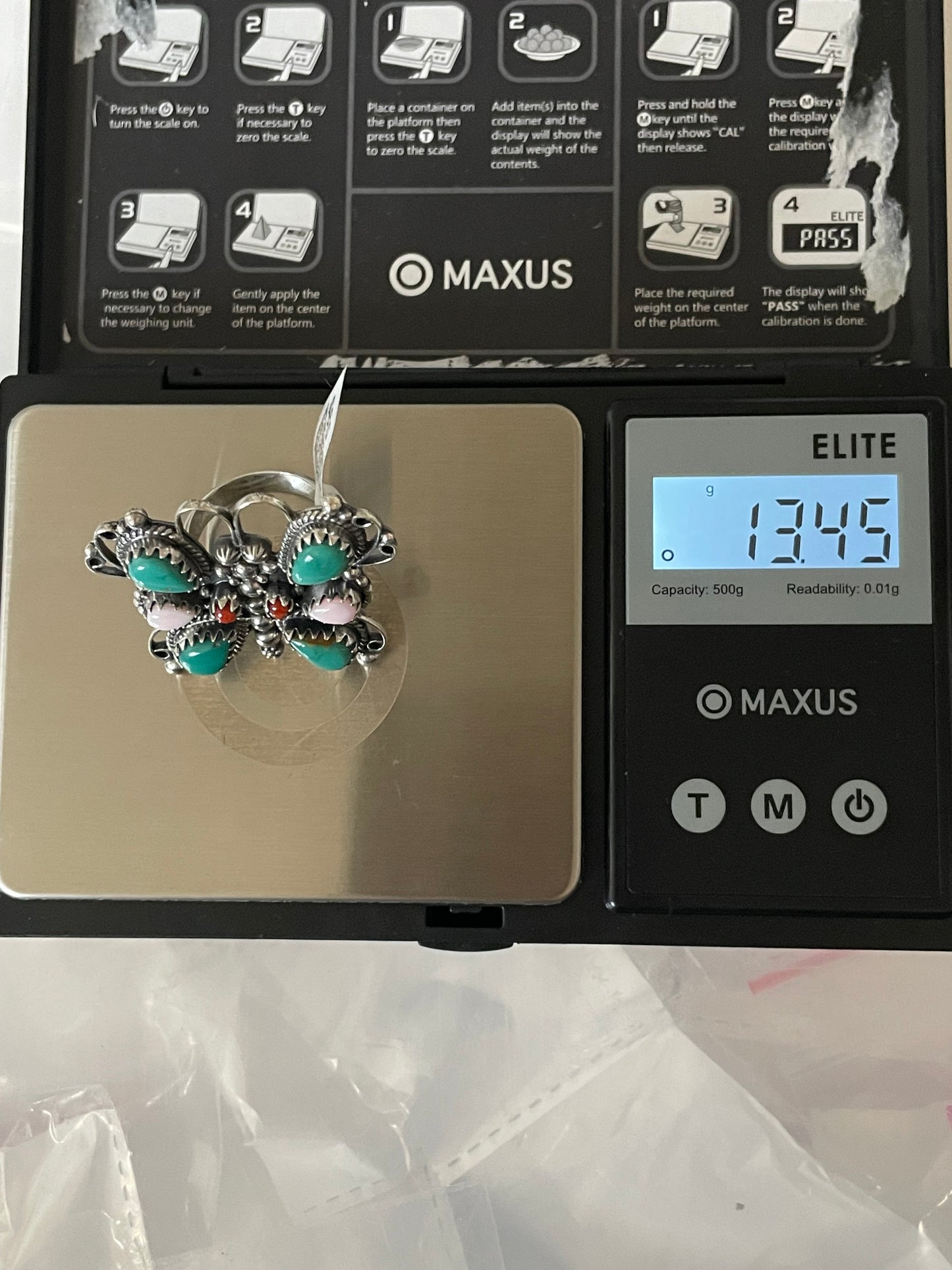 Kingman Turquoise Butterfly Ring | Sterling Silver | Size 7 | A337