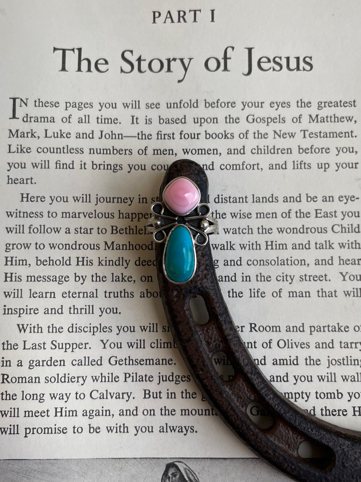 Pink Conch & Turquoise Ring | 925 Sterling Silver | Size 7 G831