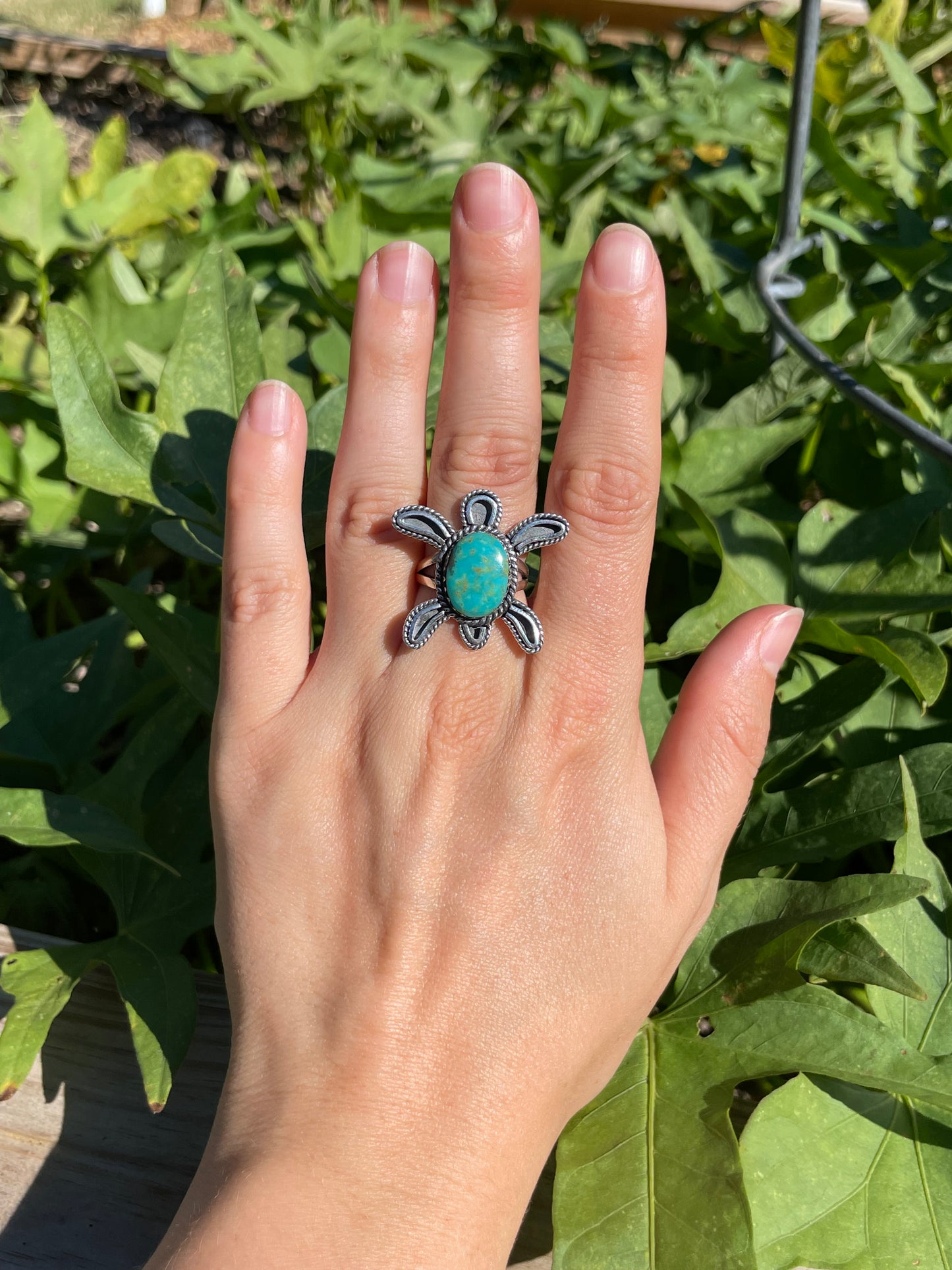 Turquoise Sea Turtle Ring | 925 Sterling Silver Size 7.5 B331