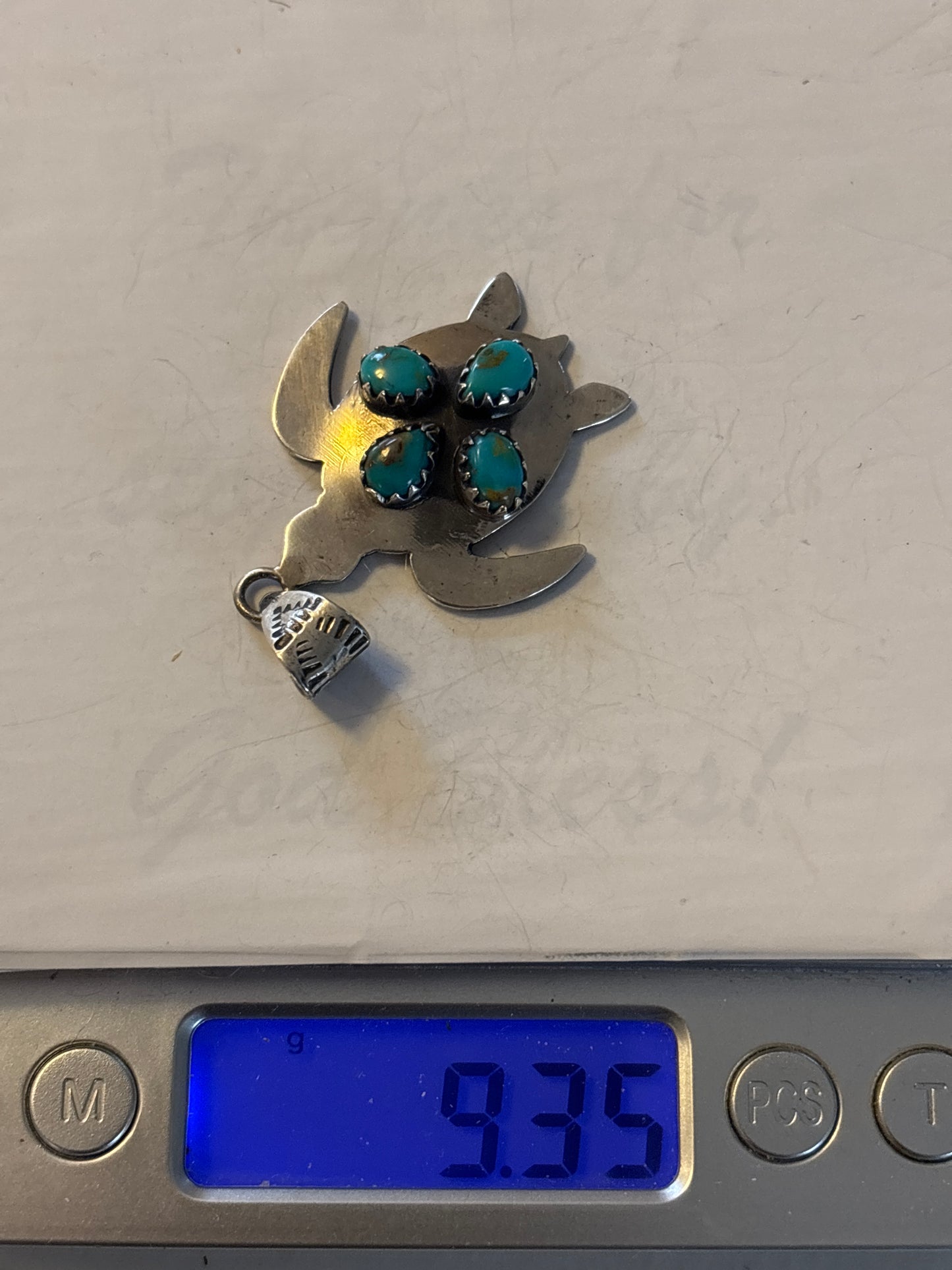 Turquoise Turtle Pendant | 925 Sterling Silver C991