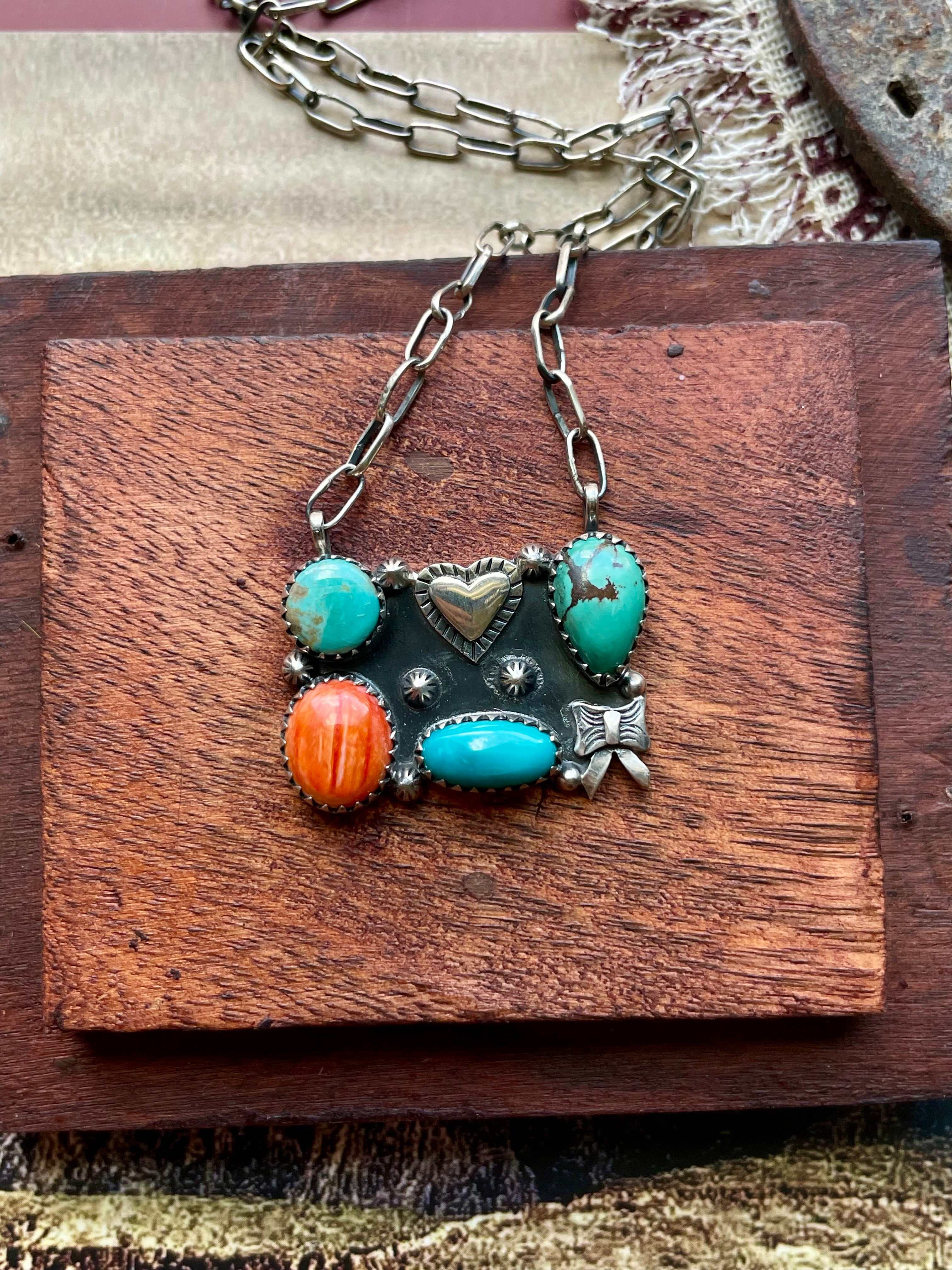 Multi-Stone Heart Necklace | 925 Sterling Silver D205