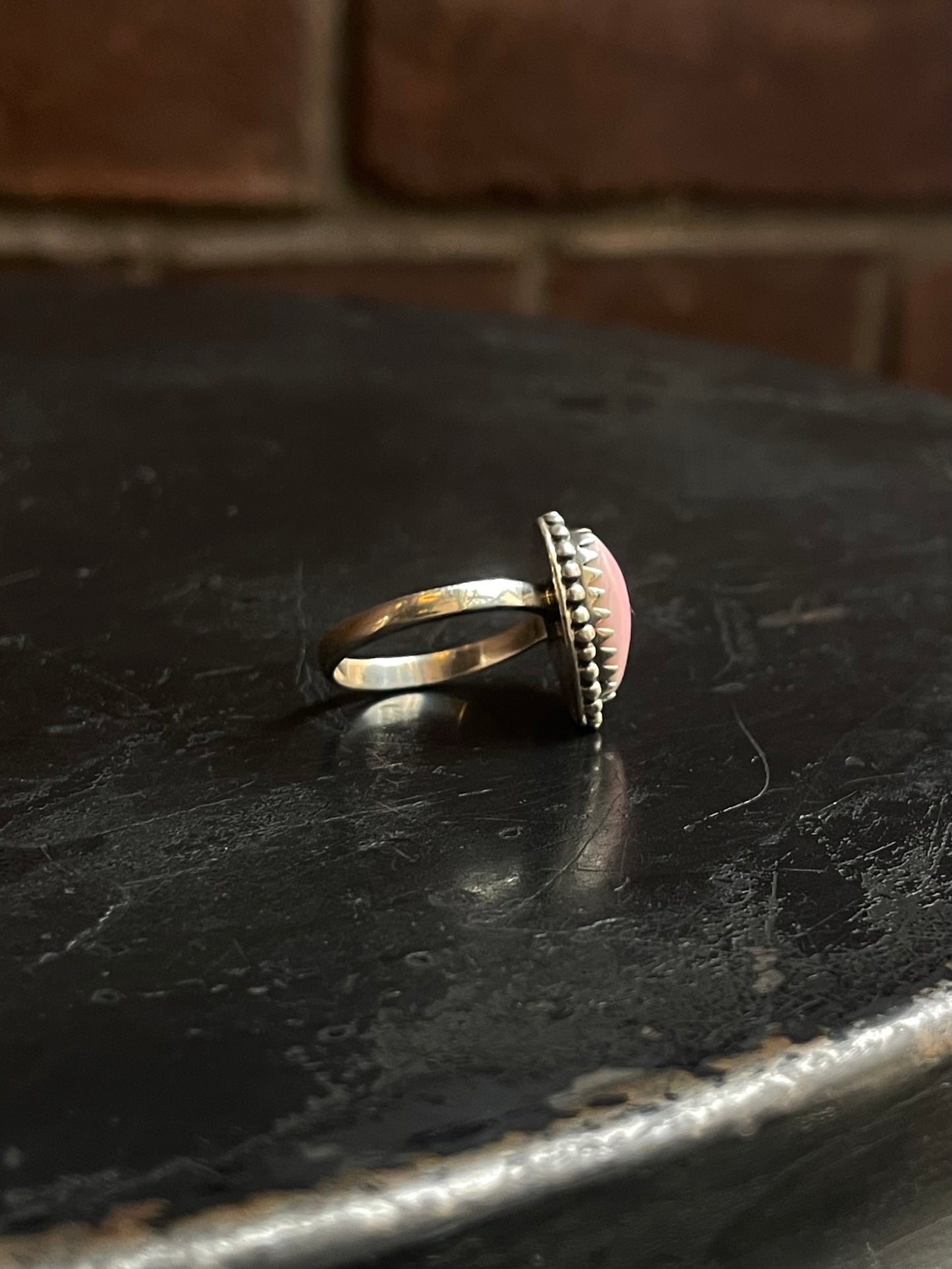 Pink Conch Heart Ring Size 6 | 925 Sterling Silver E746