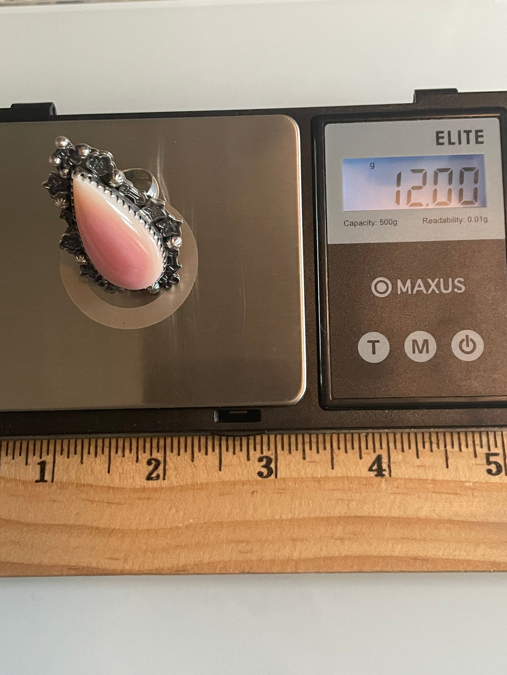 Pink Conch Teardrop Ring Size 6.5 | 925 Sterling Silver G751