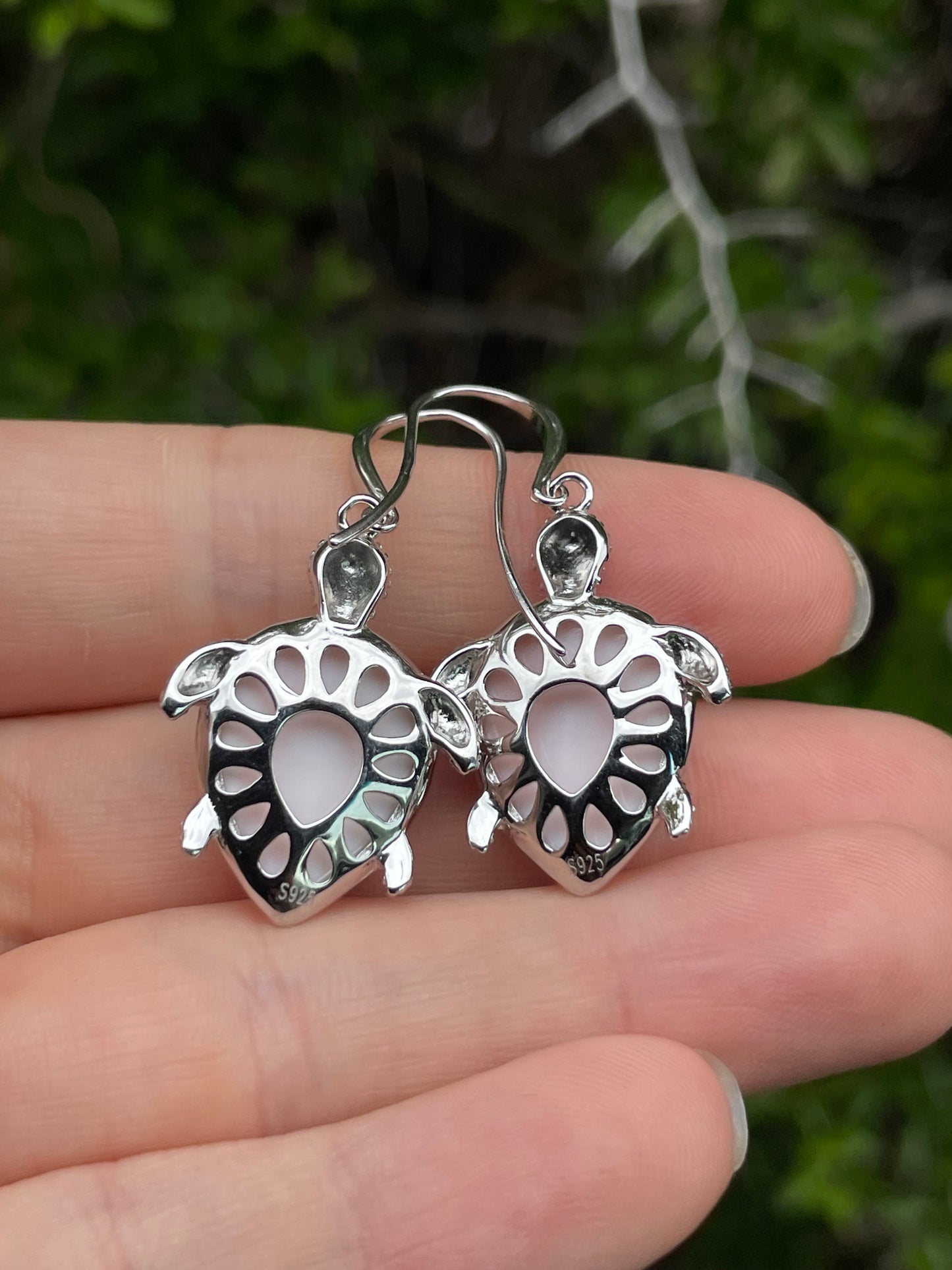 Pink Conch Turtle Dangle Earrings | 925 Sterling Silver B614