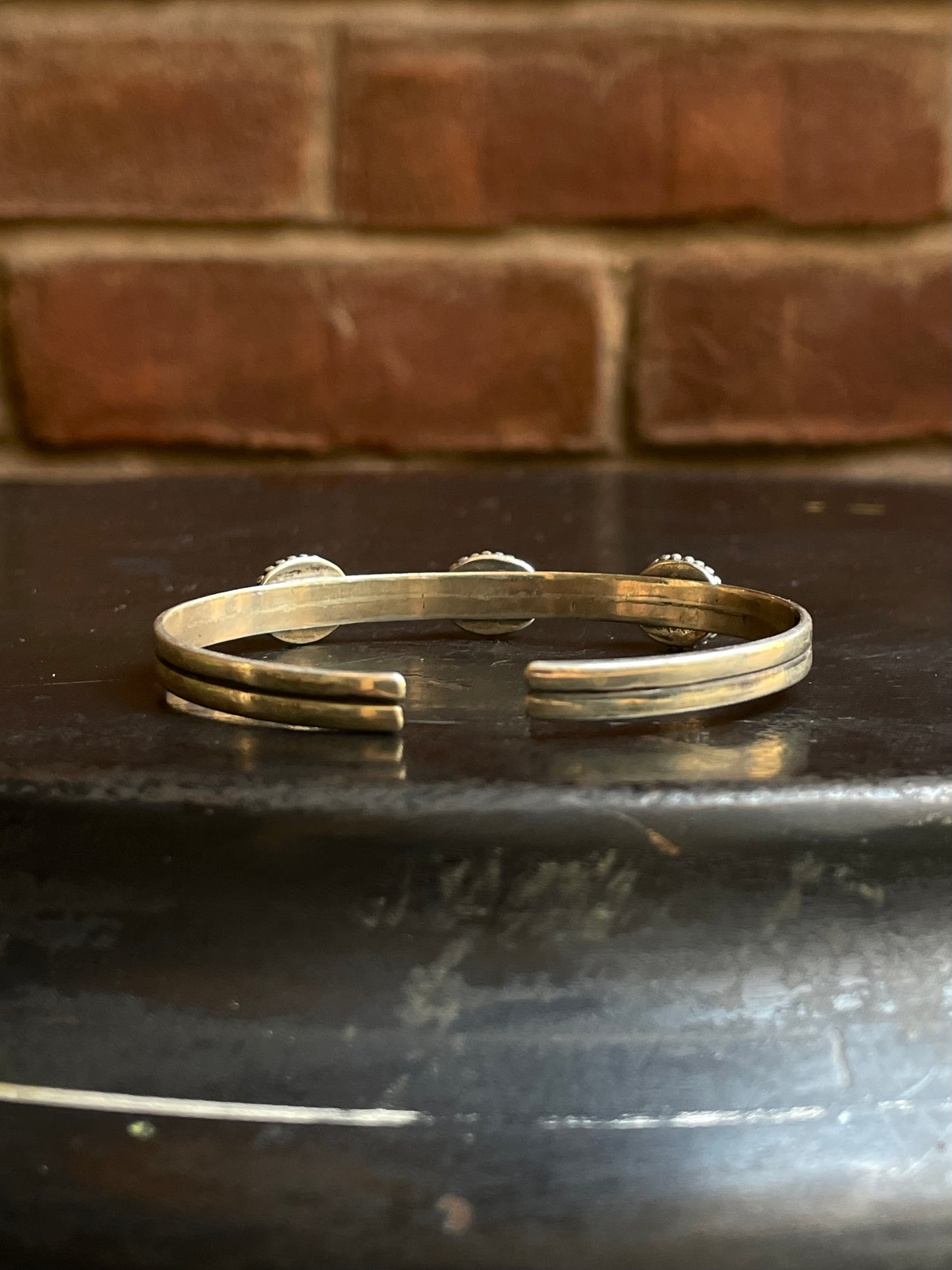 Pink Conch Triple Stone Cuff Bracelet | 925 Sterling Silver E966