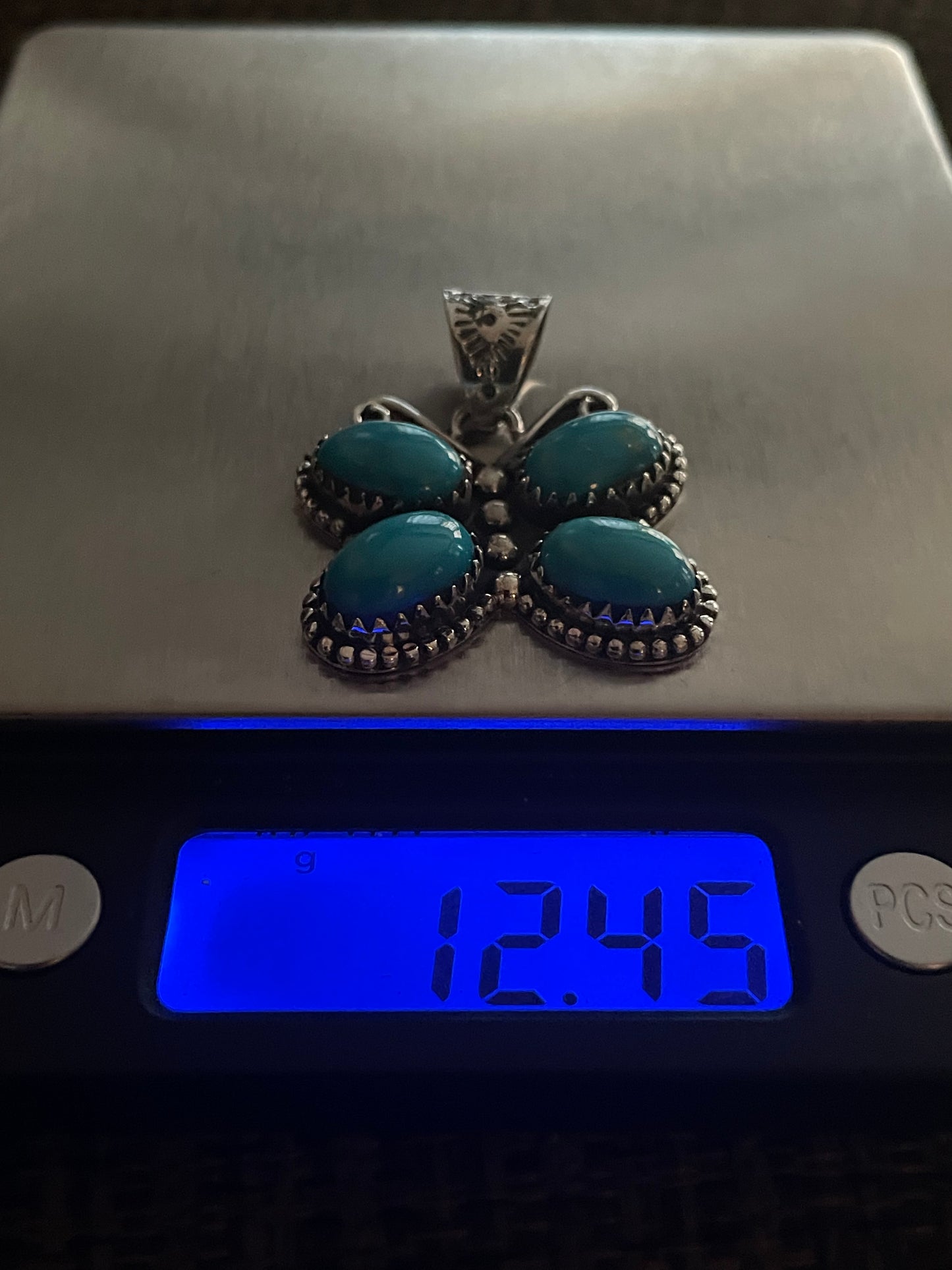 Turquoise Butterly Pendant | Sterling Silver 925 B778