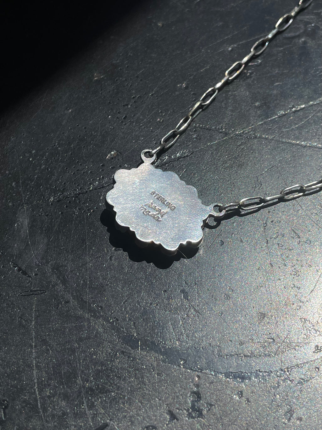 Kingman Turquoise Cluster Necklace | Sterling Silver G420