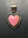 Pink Conch Heart Pendant | 925 Sterling Silver E959