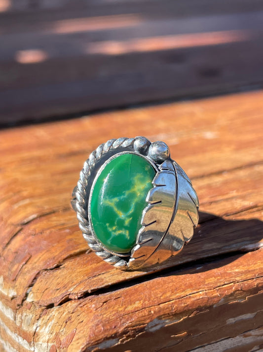 Turquoise Feather Ring Size 7 | 925 Sterling Silver B935