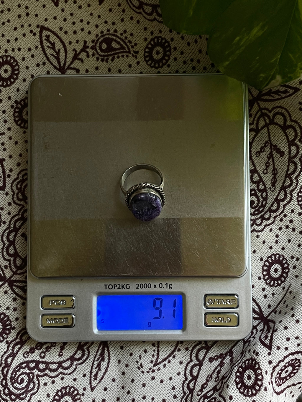 Charoite Oval Statement Ring Size 7 | 925 Sterling SilverD262