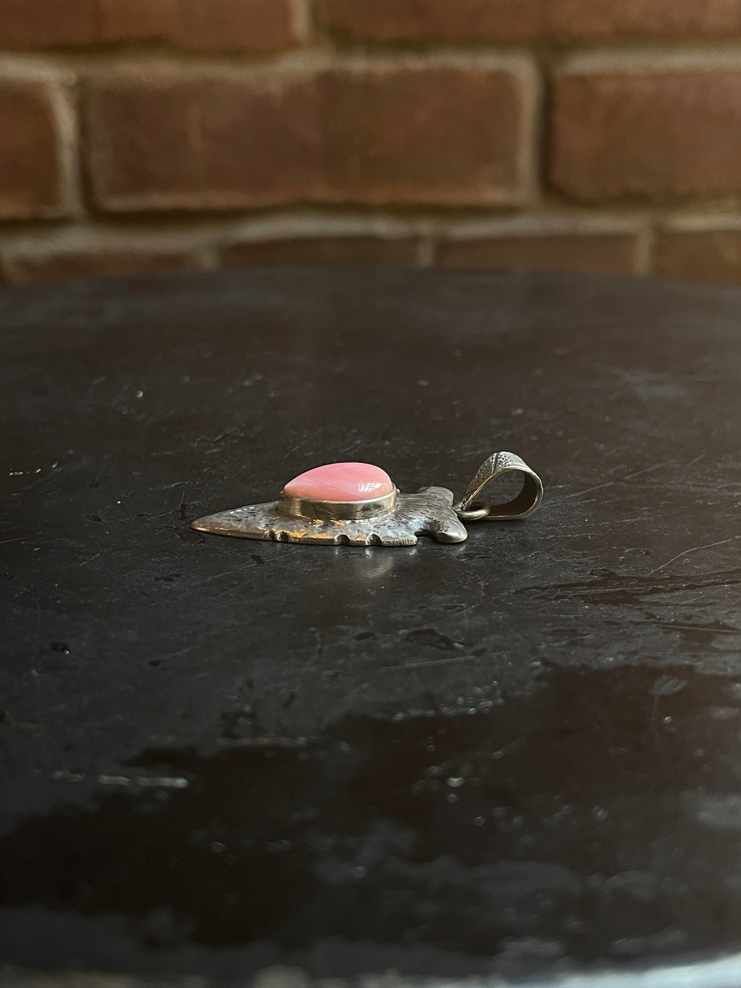 Pink Conch Arrowhead Pendant | Sterling Silver G447