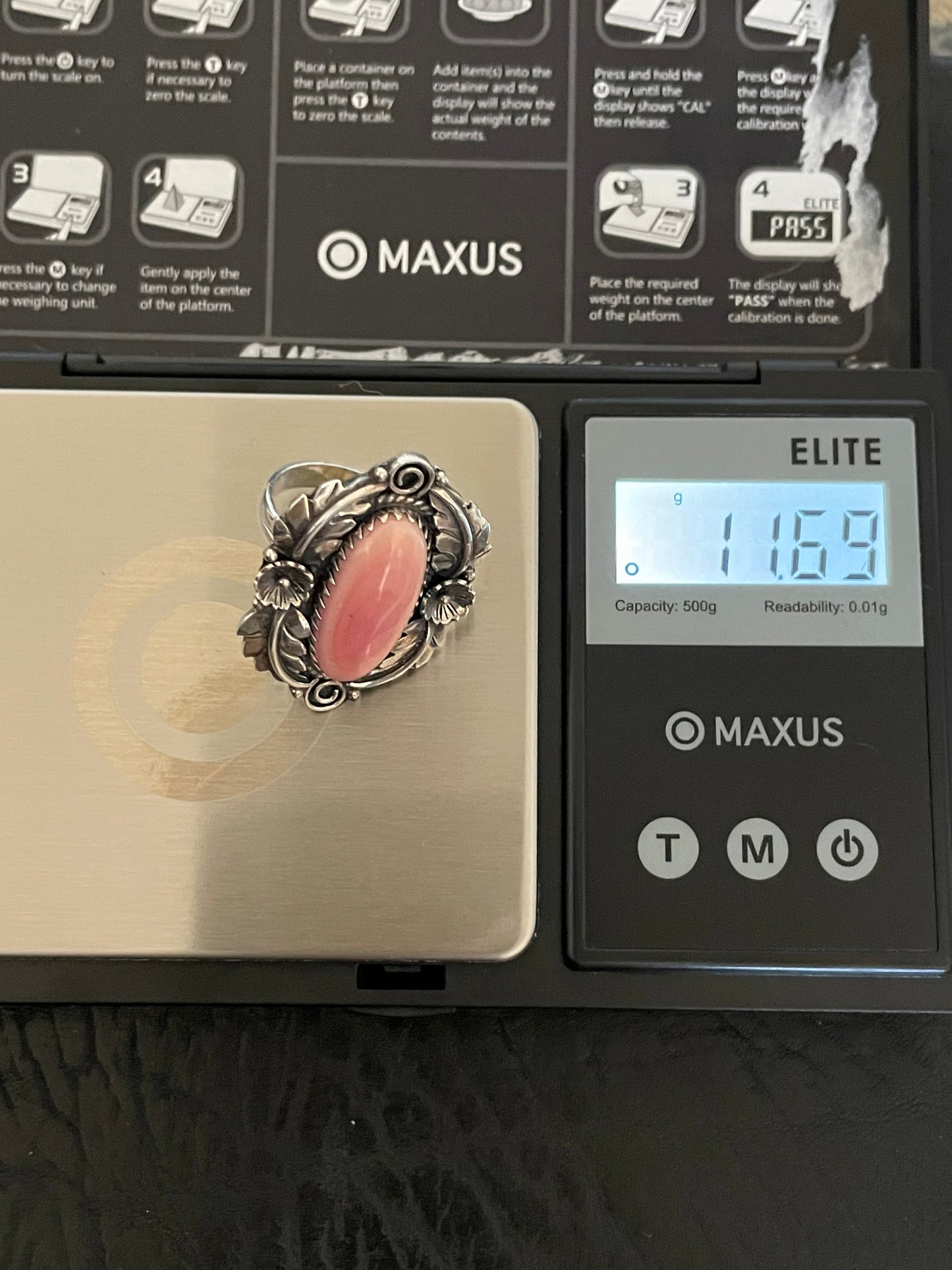 Pink Conch Floral Ring Size 6 | 925 Sterling Silver Southwest E154