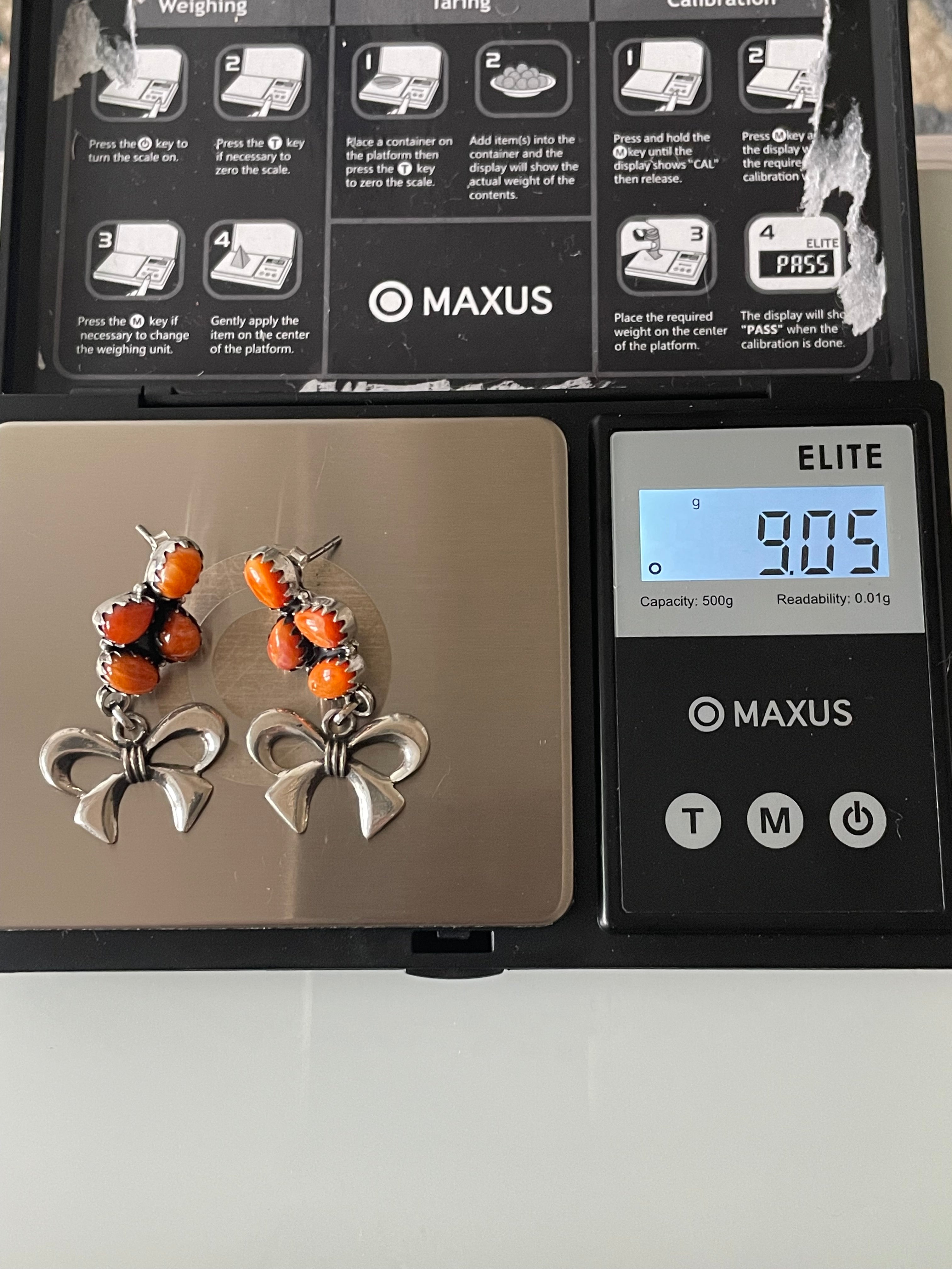 Spiny Oyster Bow Stud Earrings | Sterling Silver E642