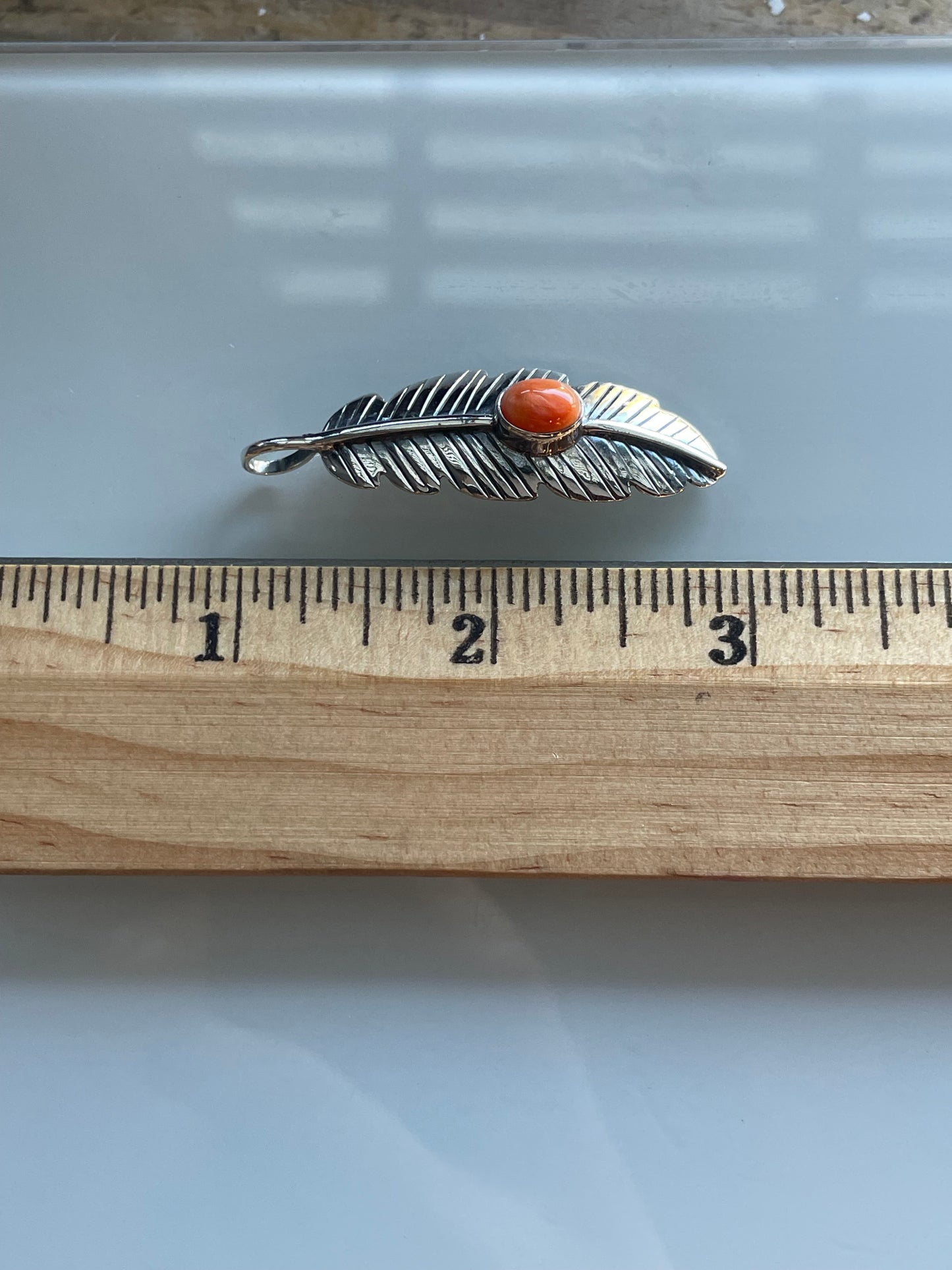 Spiny Oyster Feather Pendant | Sterling Silver 925 C622