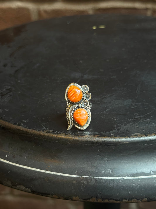 Spiny Oyster Leaf Ring | 925 Sterling Silver | Size 6.5 C216