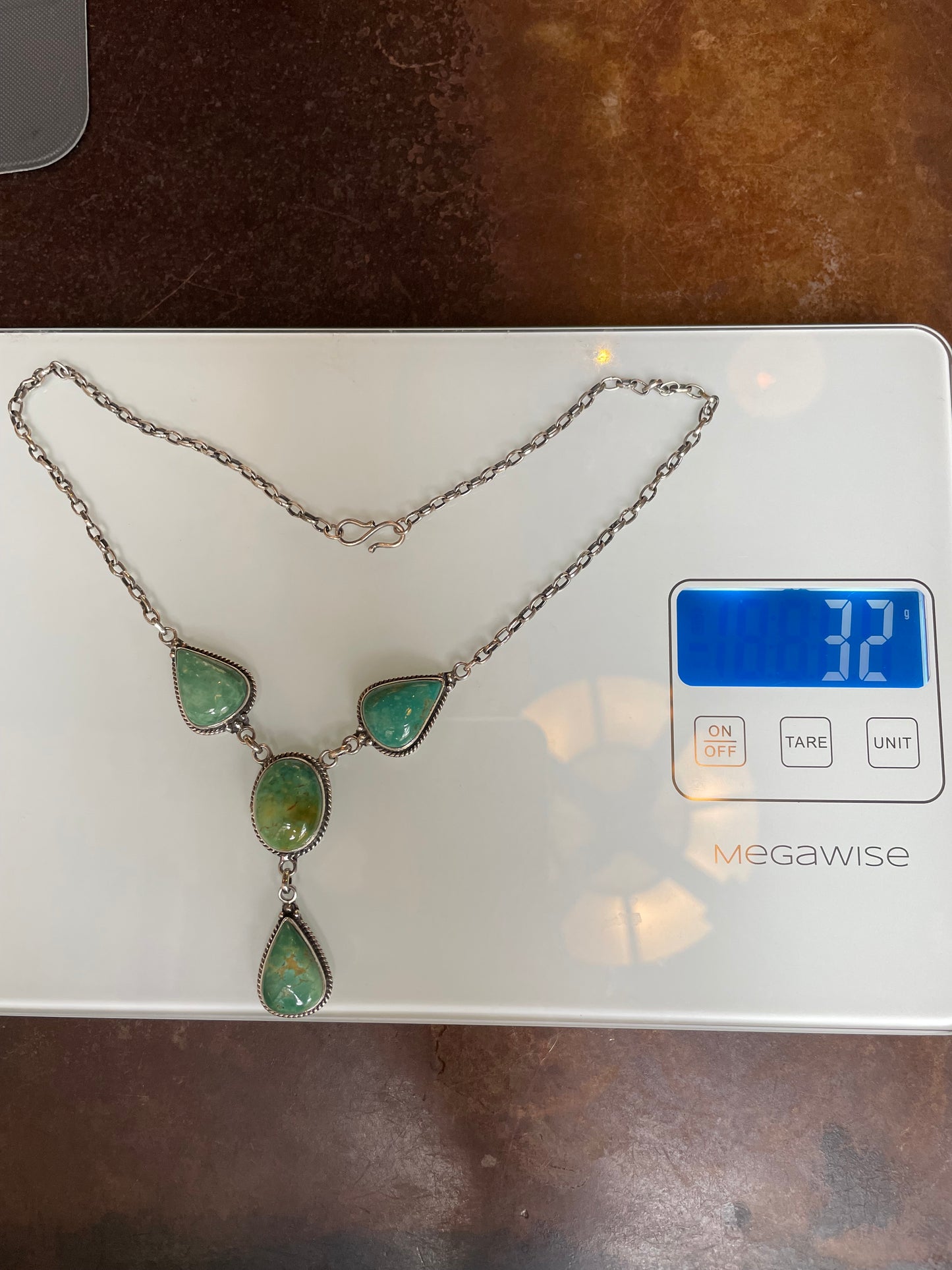 Kingman Turquoise Lariat Necklace | 925 Sterling Silver C495
