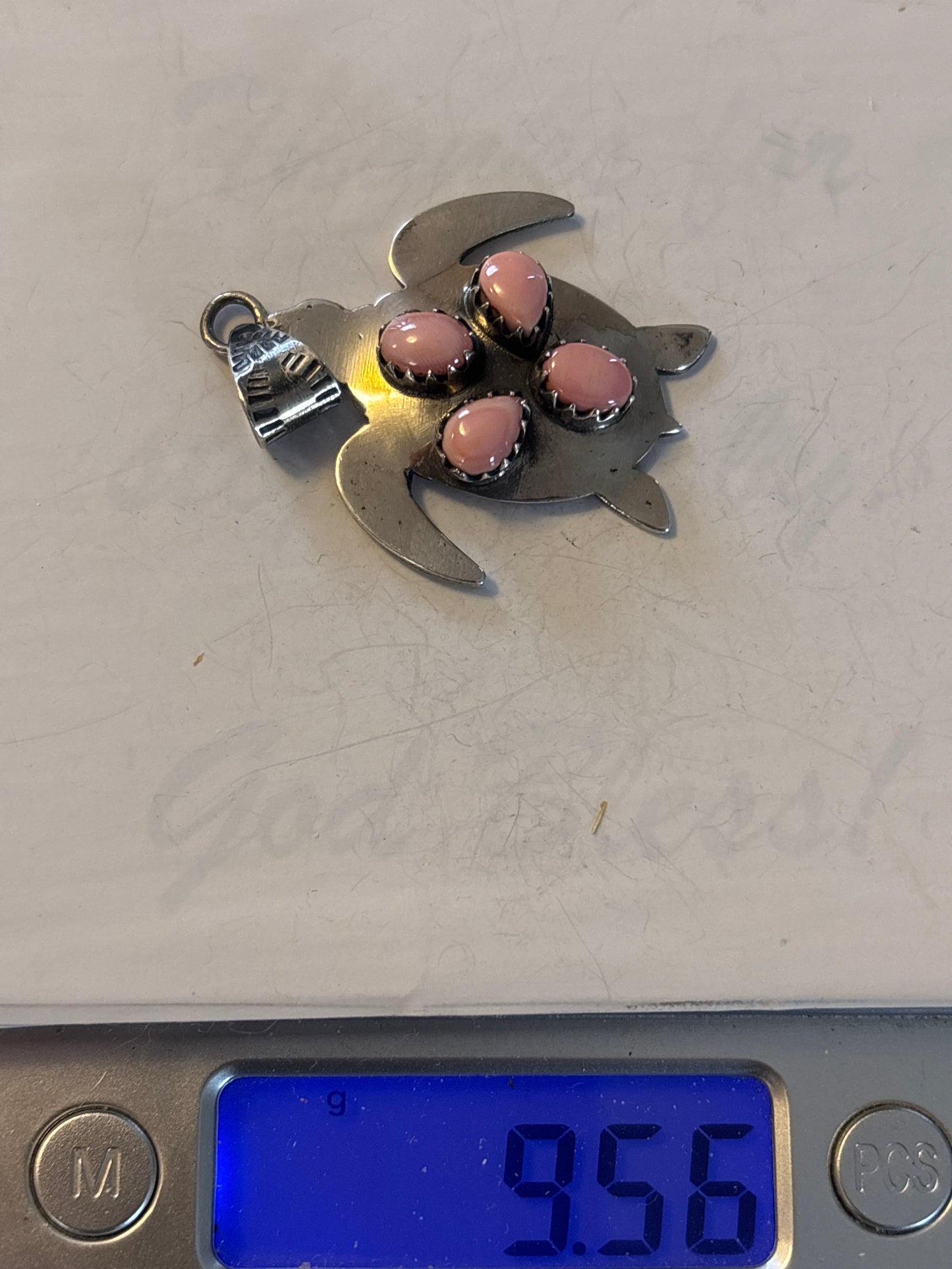 Pink Conch Turtle Pendant | 925 Sterling Silver C994