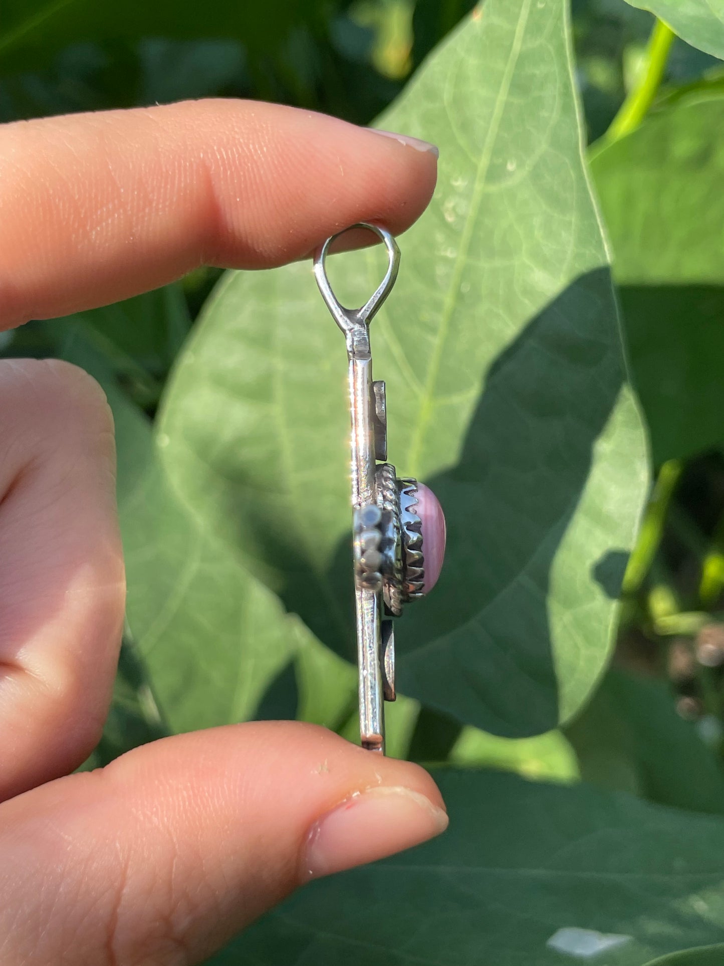 Pink Conch Cross Pendant | 925 Sterling Silver Y8