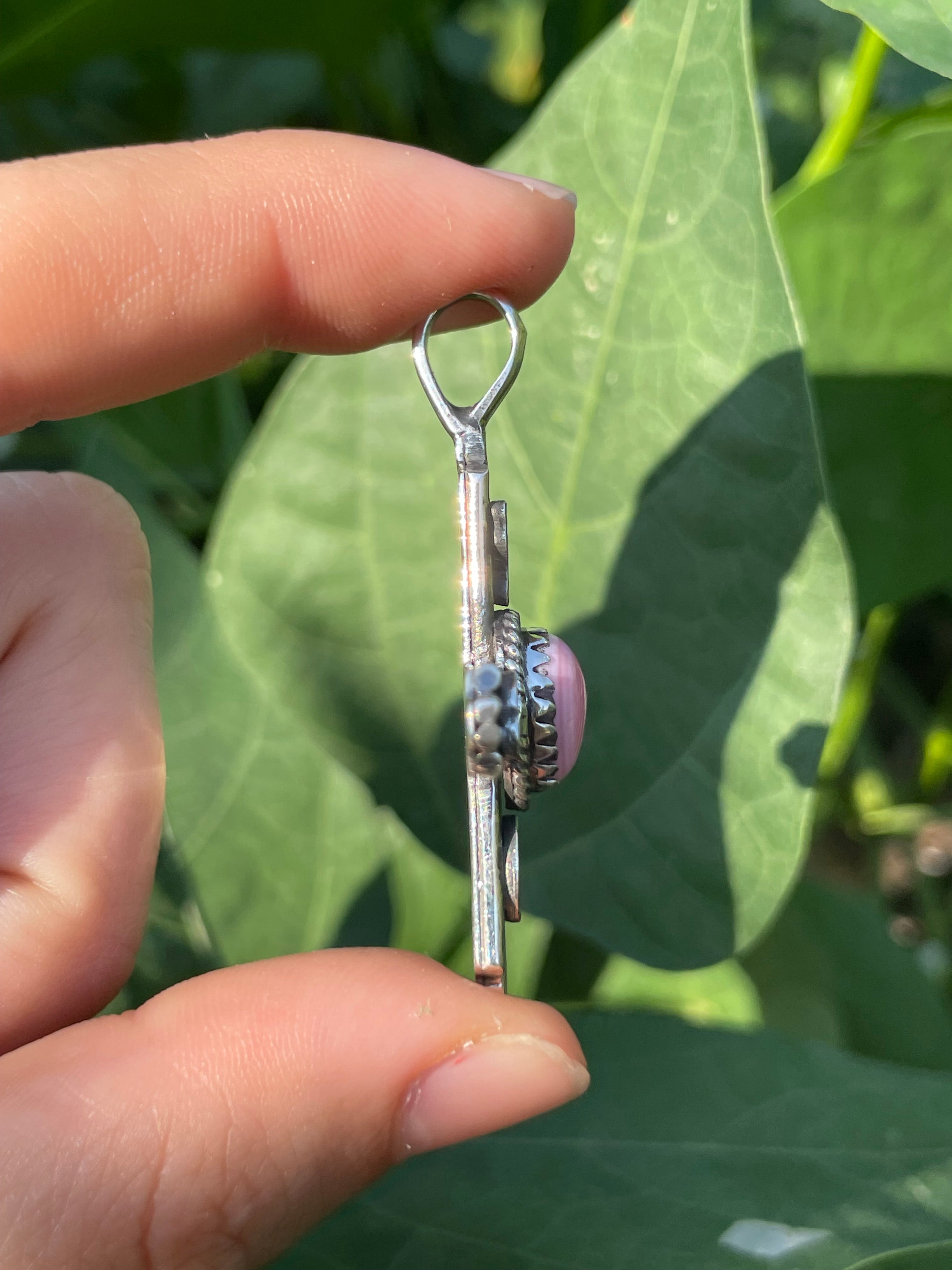 Pink Conch Cross Pendant | 925 Sterling Silver Y8