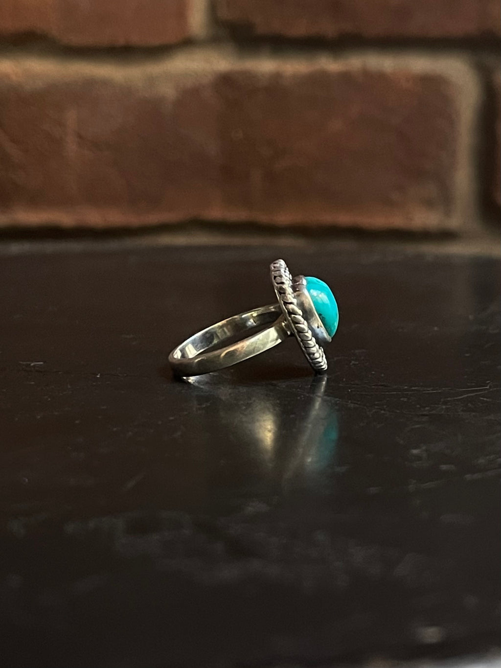 Kingman Turquoise Heart Ring | Sterling Silver | Size 5.5  G375