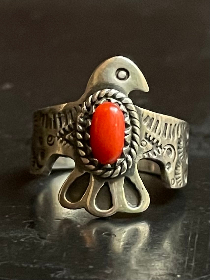 Spiny Oyster Thunderbird Ring Size 7.75 | 925 Sterling Silver G235
