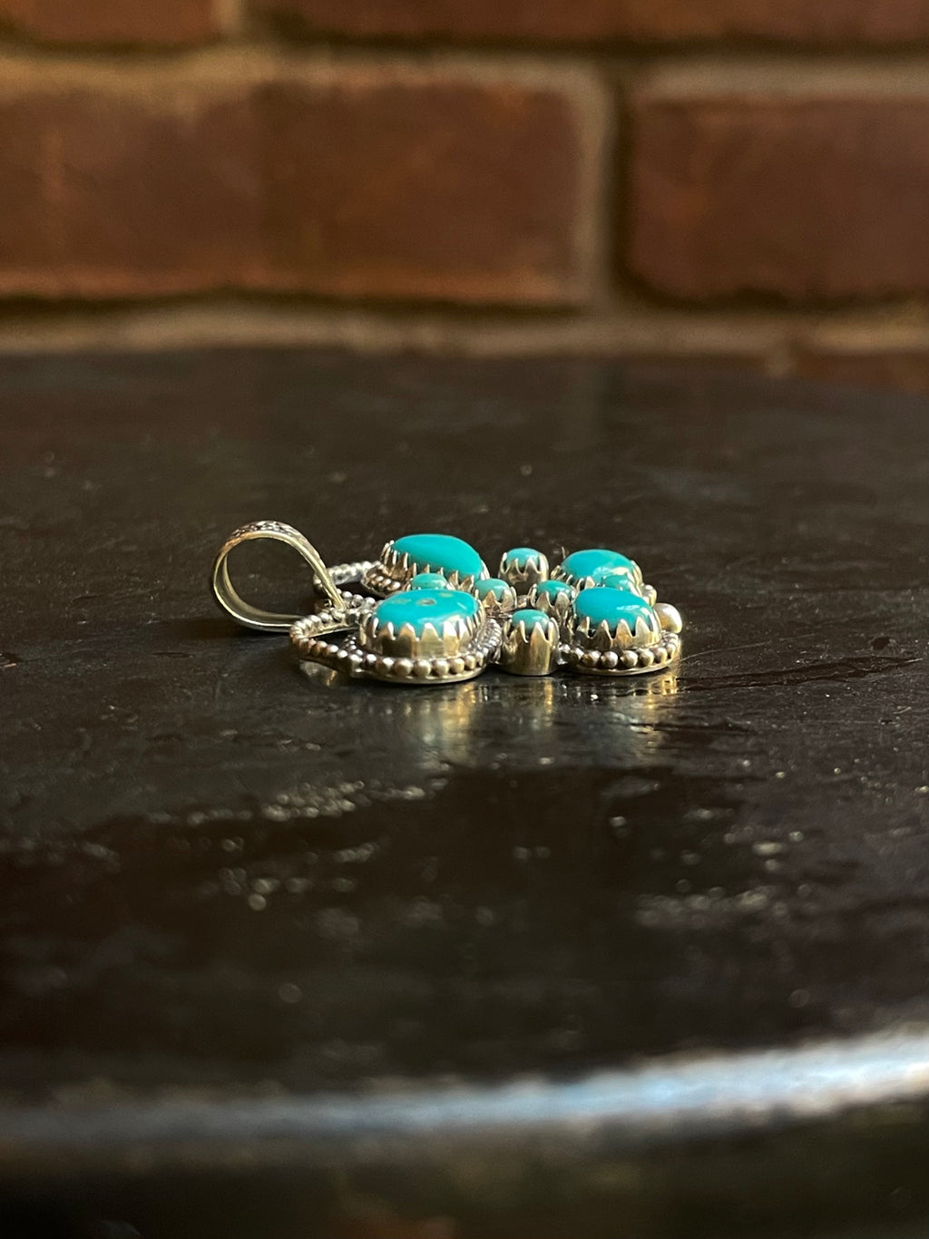 Kingman Turquoise Butterfly Pendant | Sterling Silver G465