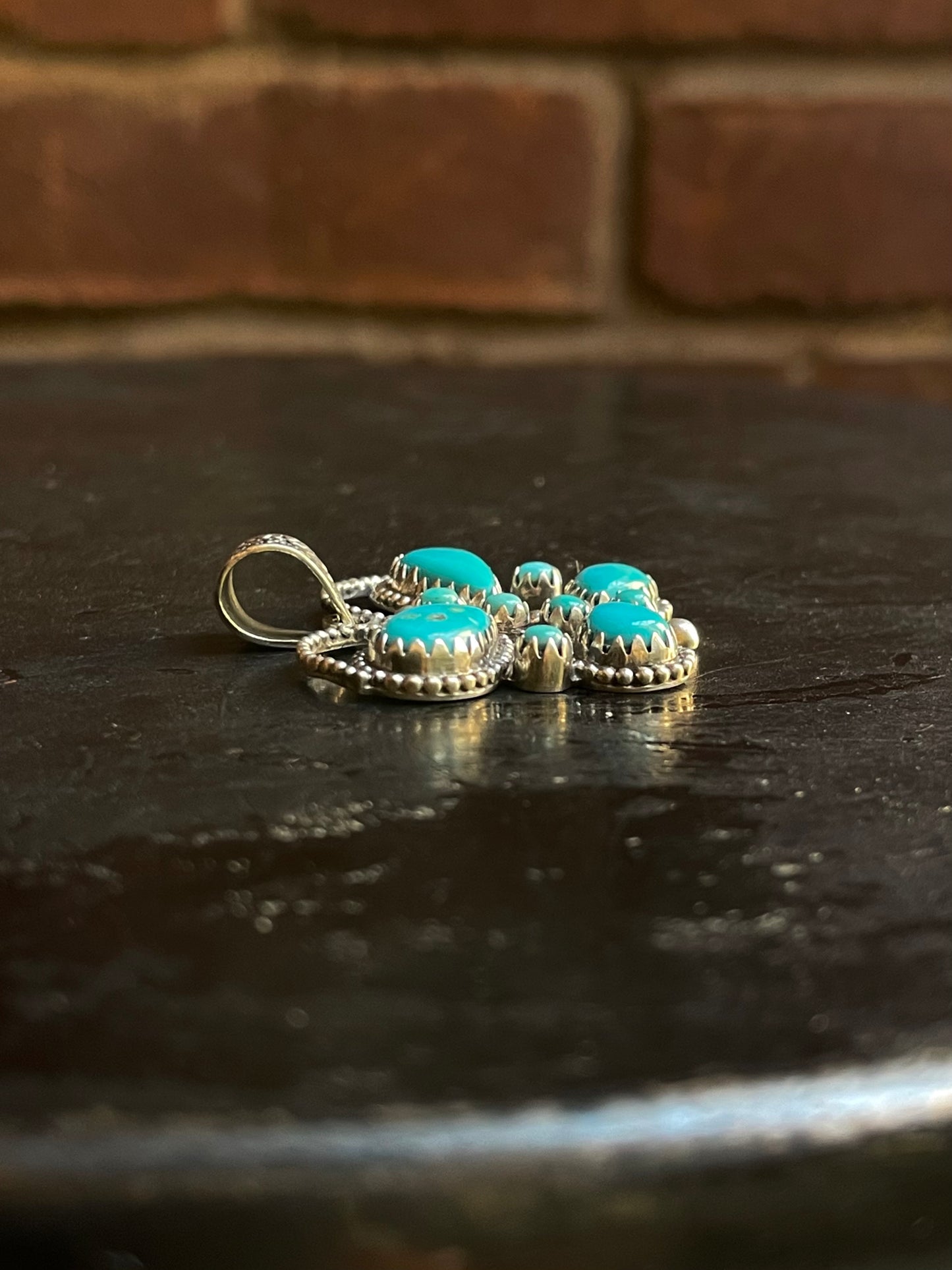 Kingman Turquoise Butterfly Pendant | Sterling Silver G465