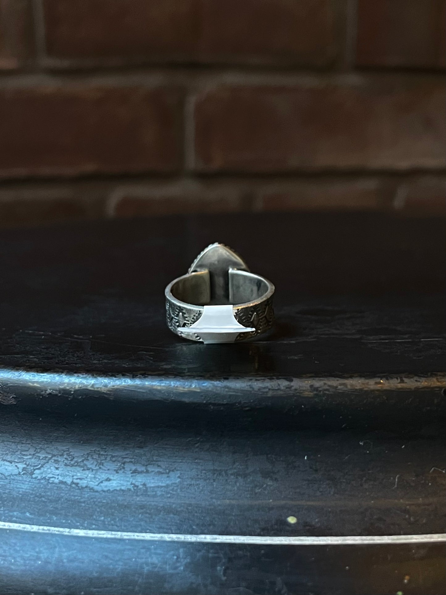 Pink Conch Teardrop Ring | Sterling Silver | Size 6.5 | A749