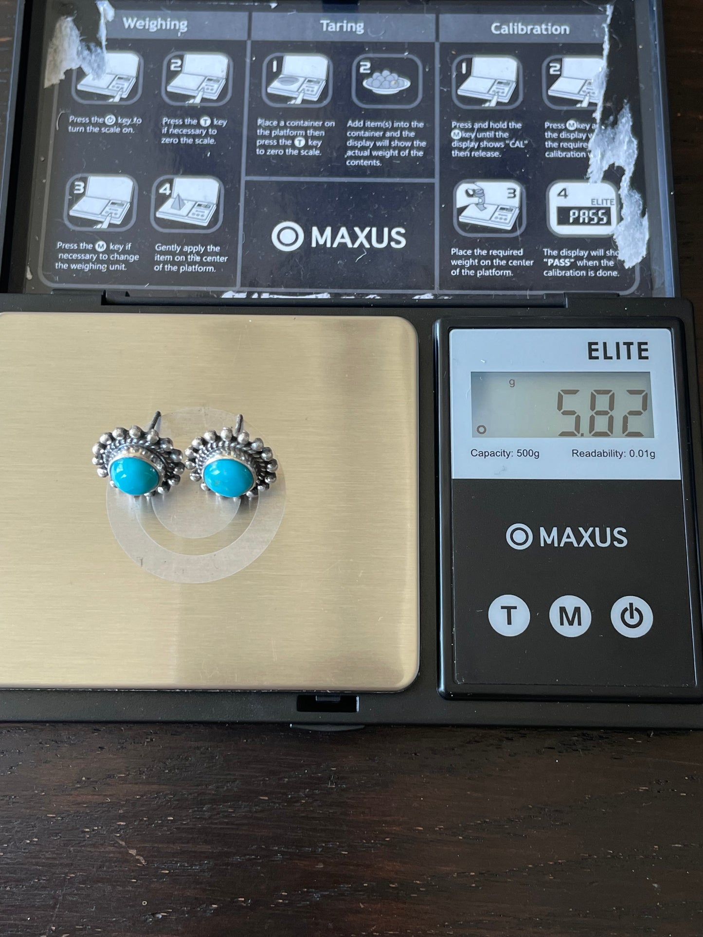 Kingman Turquoise Stud Earrings | 925 Sterling Silver E815