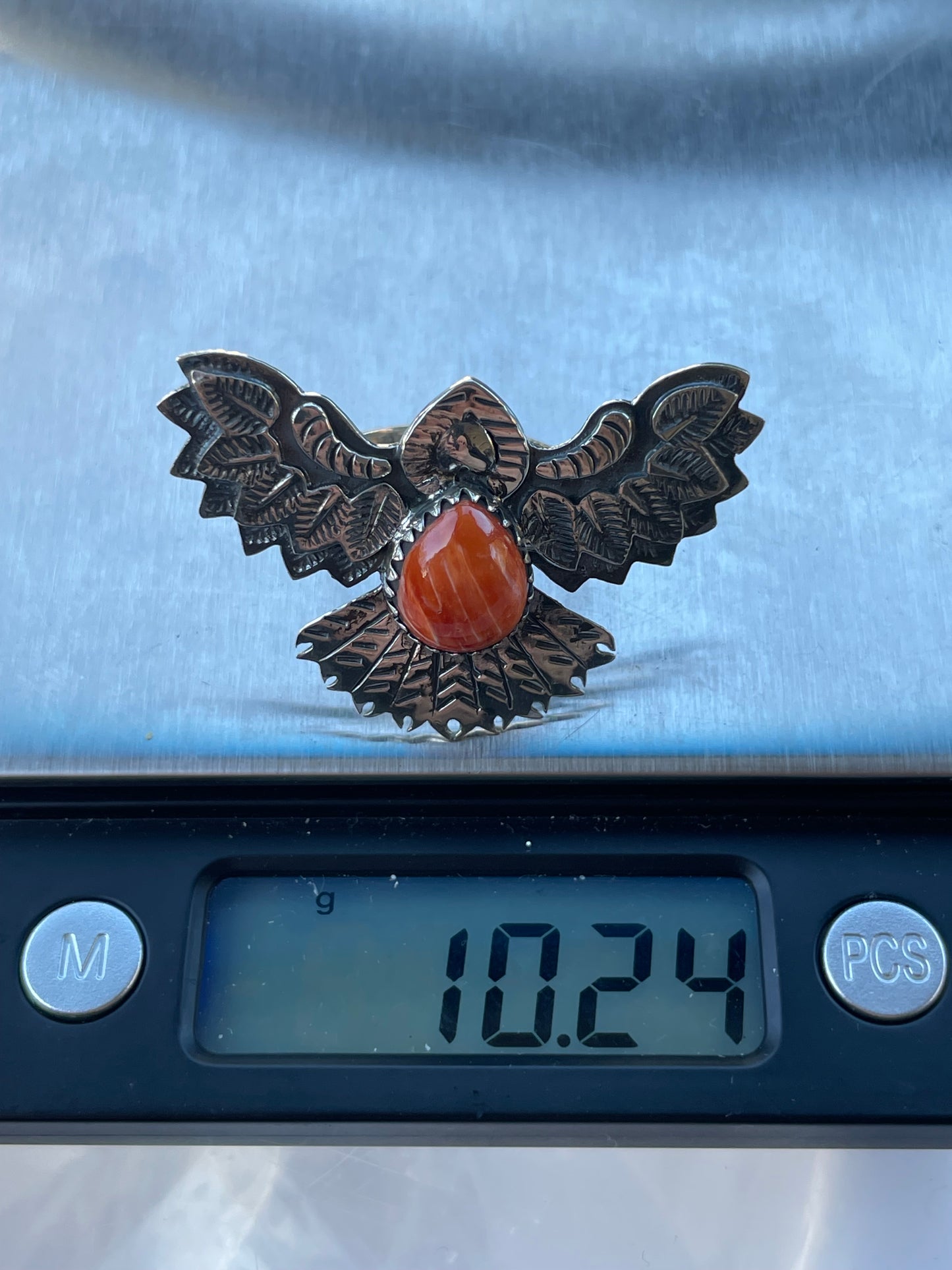 Spiny Oyster Thunderbird Ring | Sterling Silver 925 | Size 8 C734