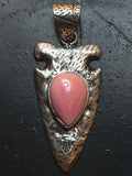 Pink Conch Arrowhead Pendant | Sterling Silver G447